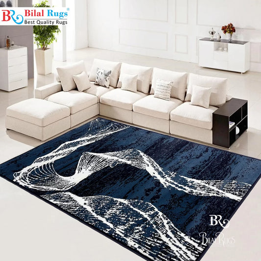 Modern polypropylene Rug,back woven(Article-1627-Blue)
Size : 5ft width  x 7.3ft length (150cm x 220cm)