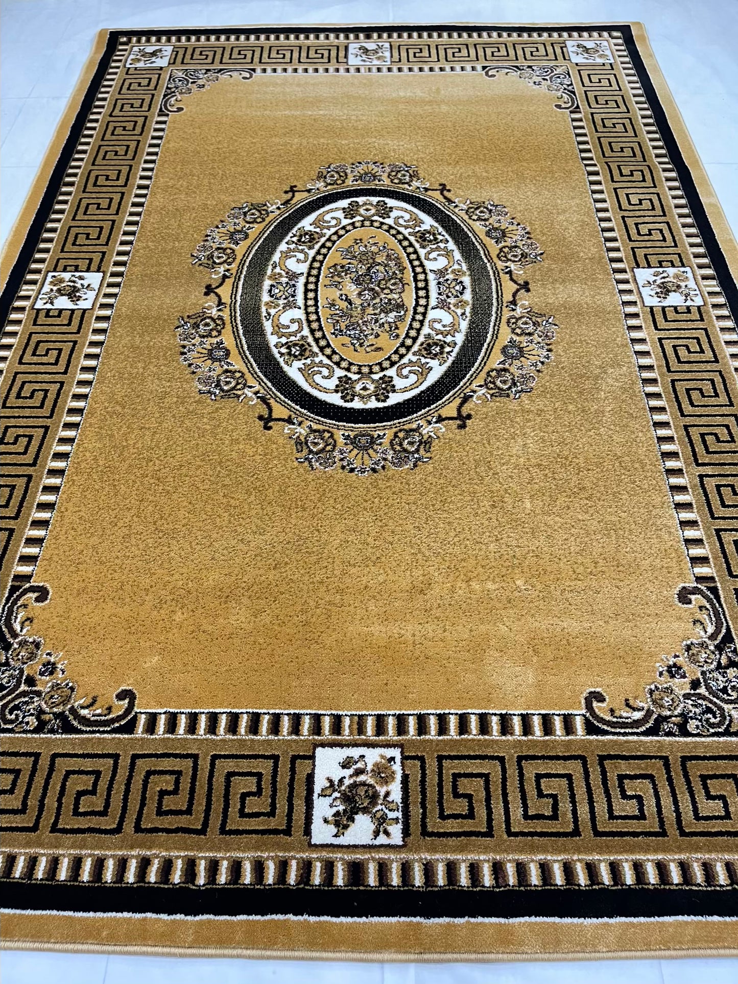 Versace polypropylene Rug,back woven(Article-75-Beige)
Size : 6.6 ft width x 9.6 ft length (200cm x 290cm)