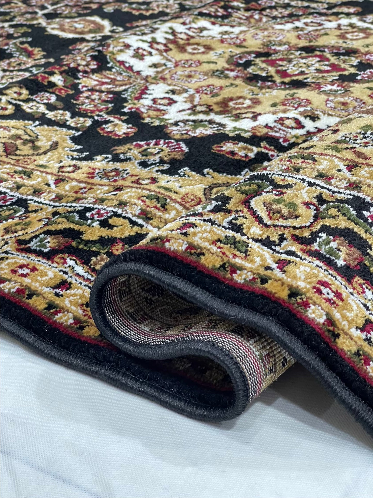 Persian Polypropylene Rug,back woven(Article-55-Black)
Size : 5ft width x 7.3ft length (150cm x 220cm)