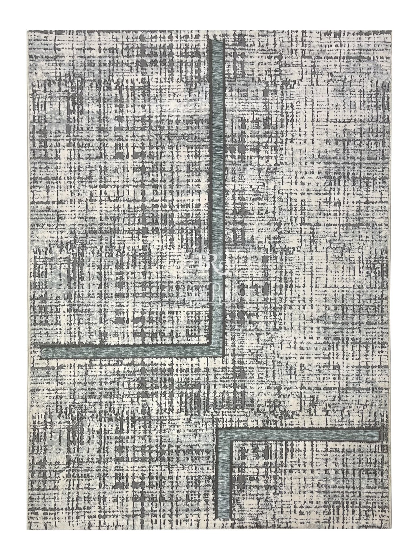 Irani viscose Rug , Woven Back Article-304-Off white , Grey Size : 3 ft width x 5 ft length (100 cm x 150cm)