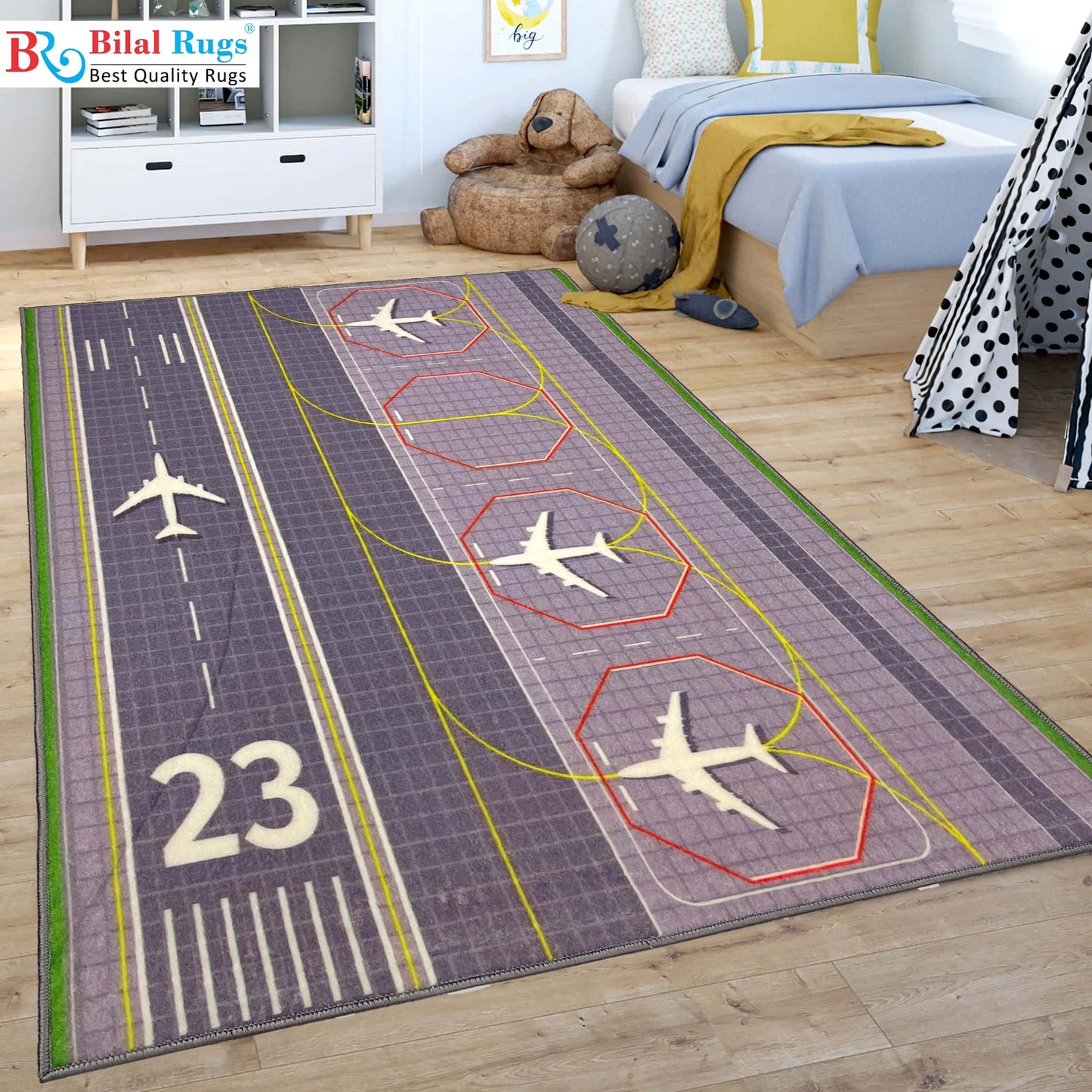 TPR Non Woven Rug For Kids Room Article-06-Cream , Multi