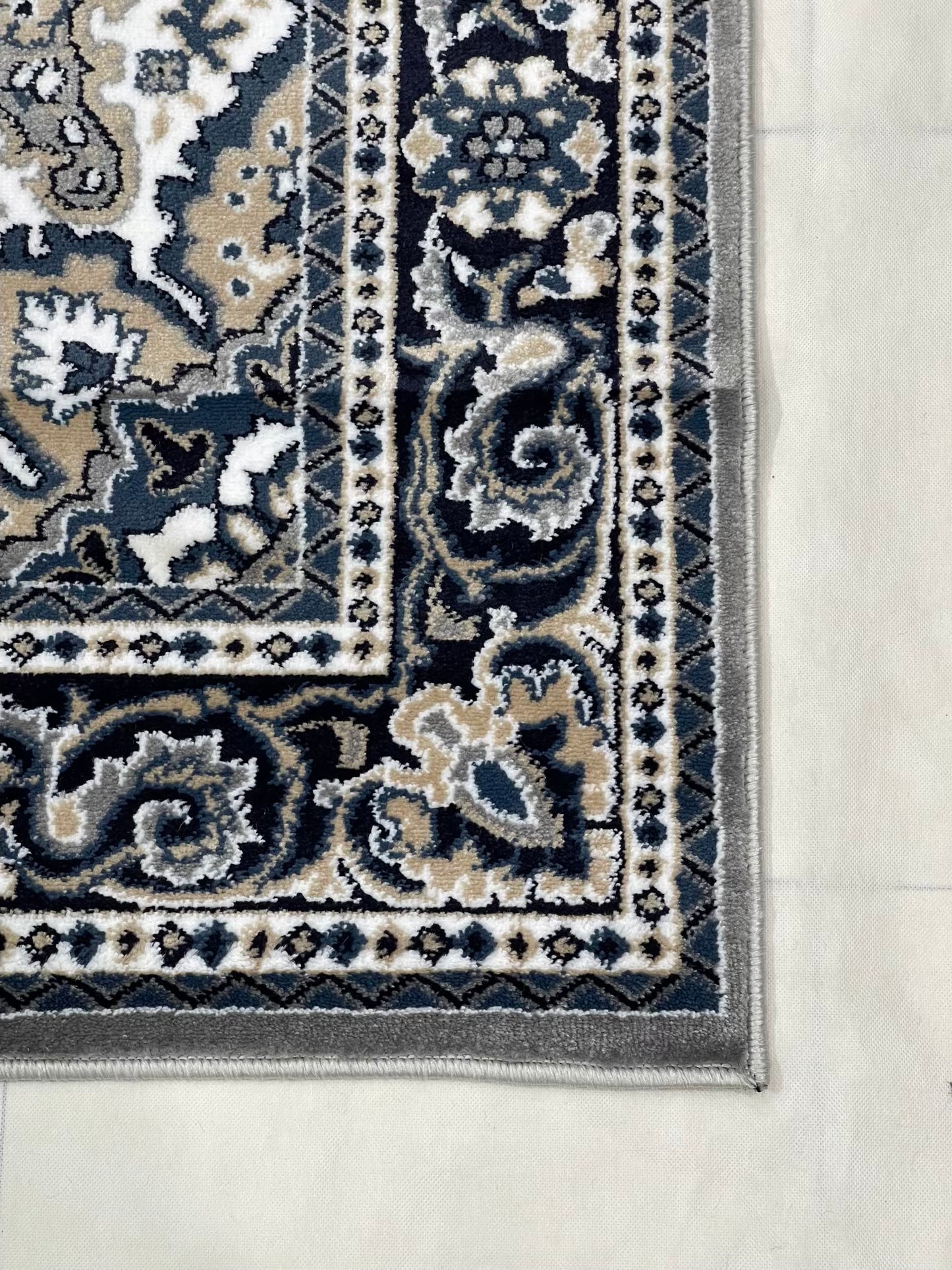 Persian Polypropylene Rug,Back Woven(Article-56-Grey)
Size : 5ft width x 7.3ft length (150cm x 220cm)