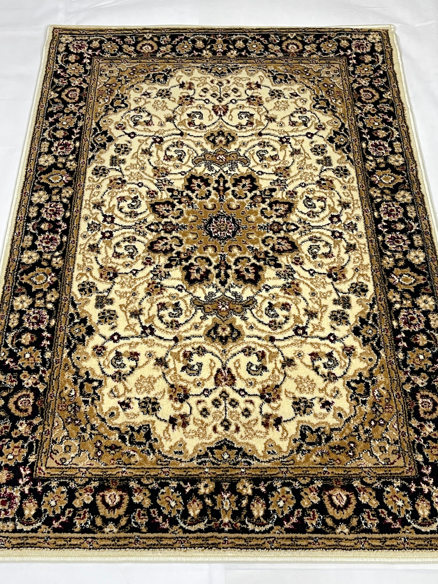 Persian Polypropylene Rug,Woven Back (Article-01-Off white) Size : 3 ft width x 5 ft length (100cm x 150 cm)