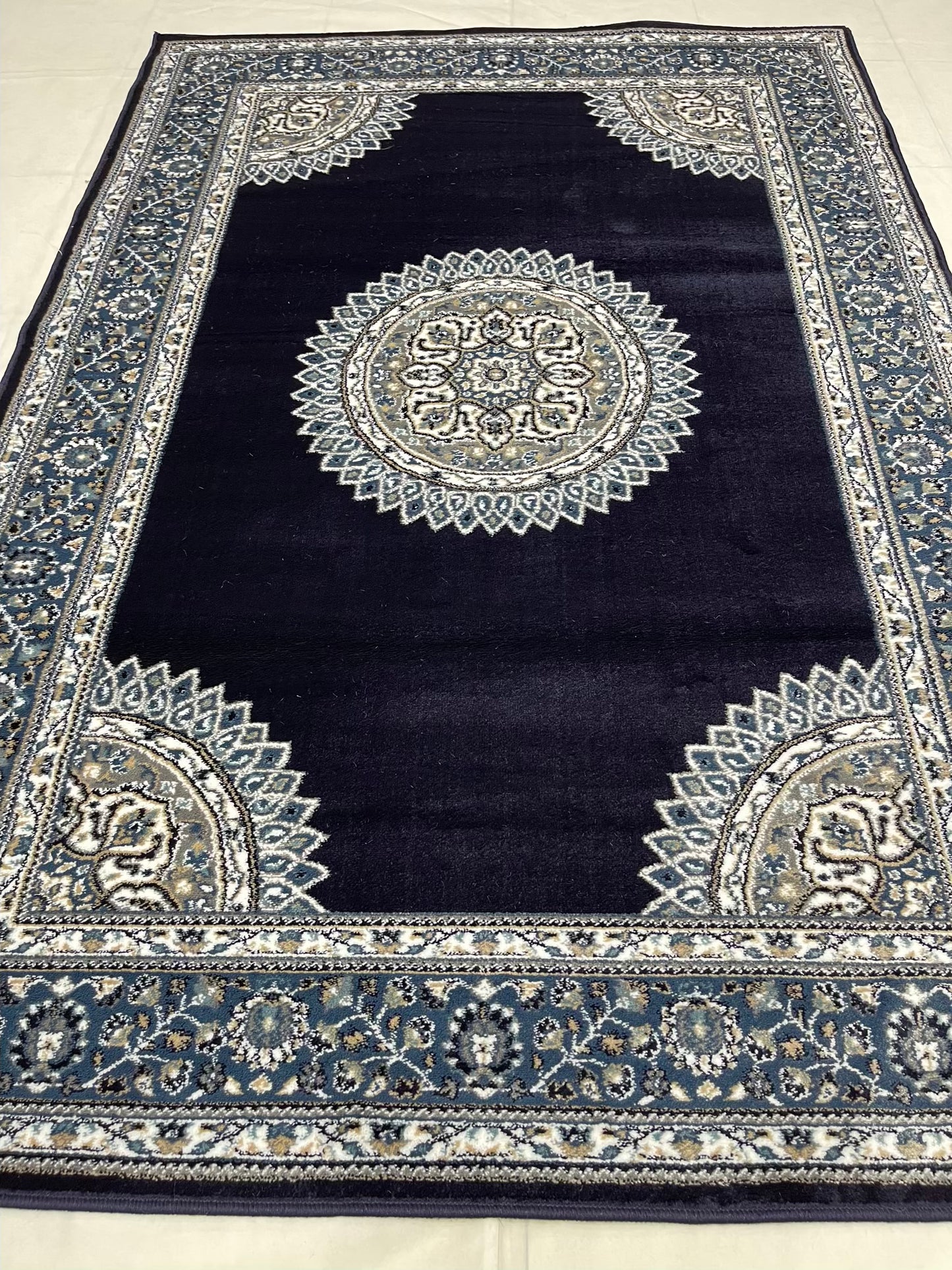 Persian Polypropylene Rug,back woven(Article-27-Blue)
Size : 5ft width x 7.3ft length (150cm x 220cm)