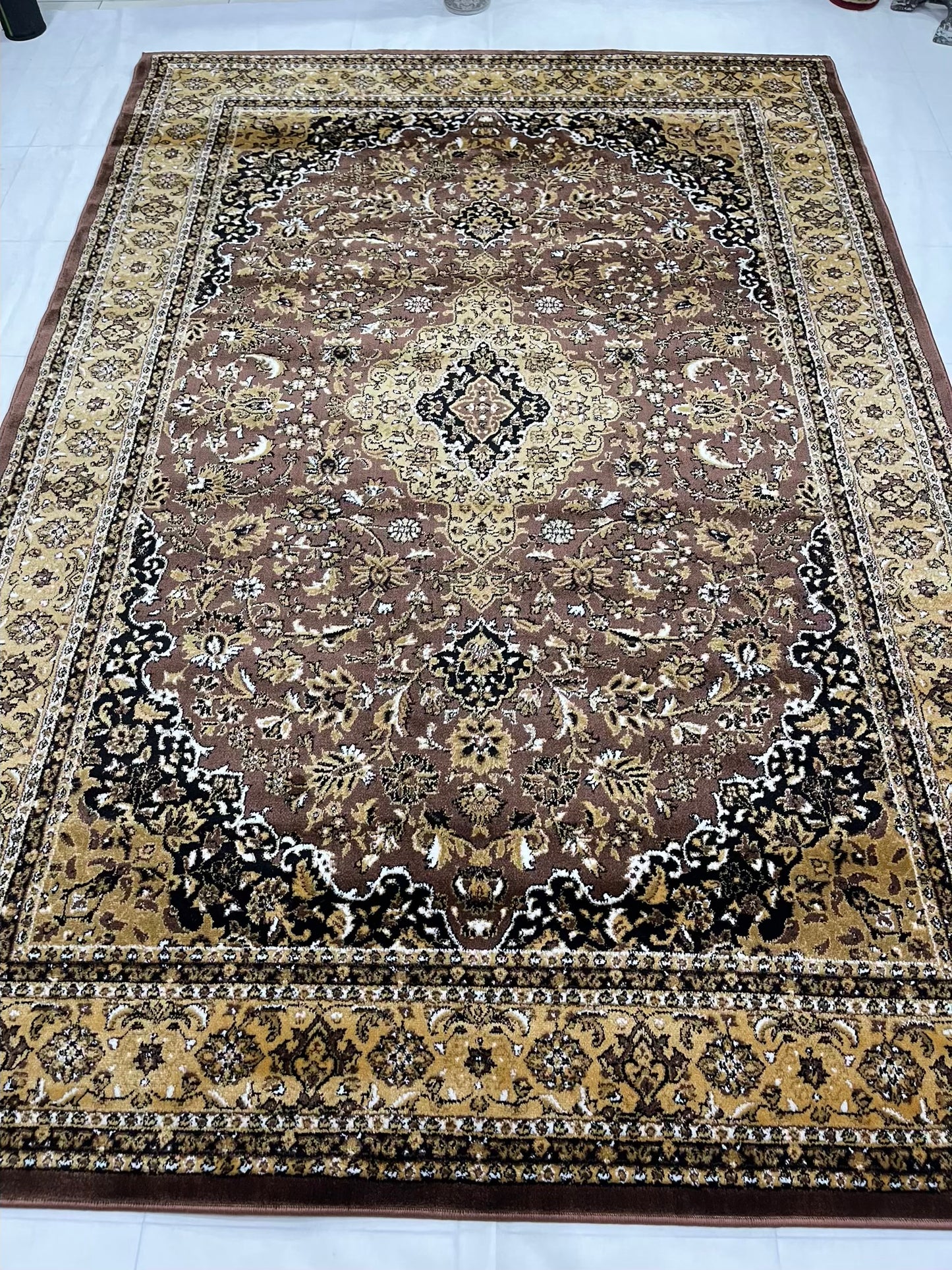 Persian polypropylene Rug,back woven(Article-01-Brown)
Size : 6.6 ft width x 9.6 ft length (200cm x 290cm)