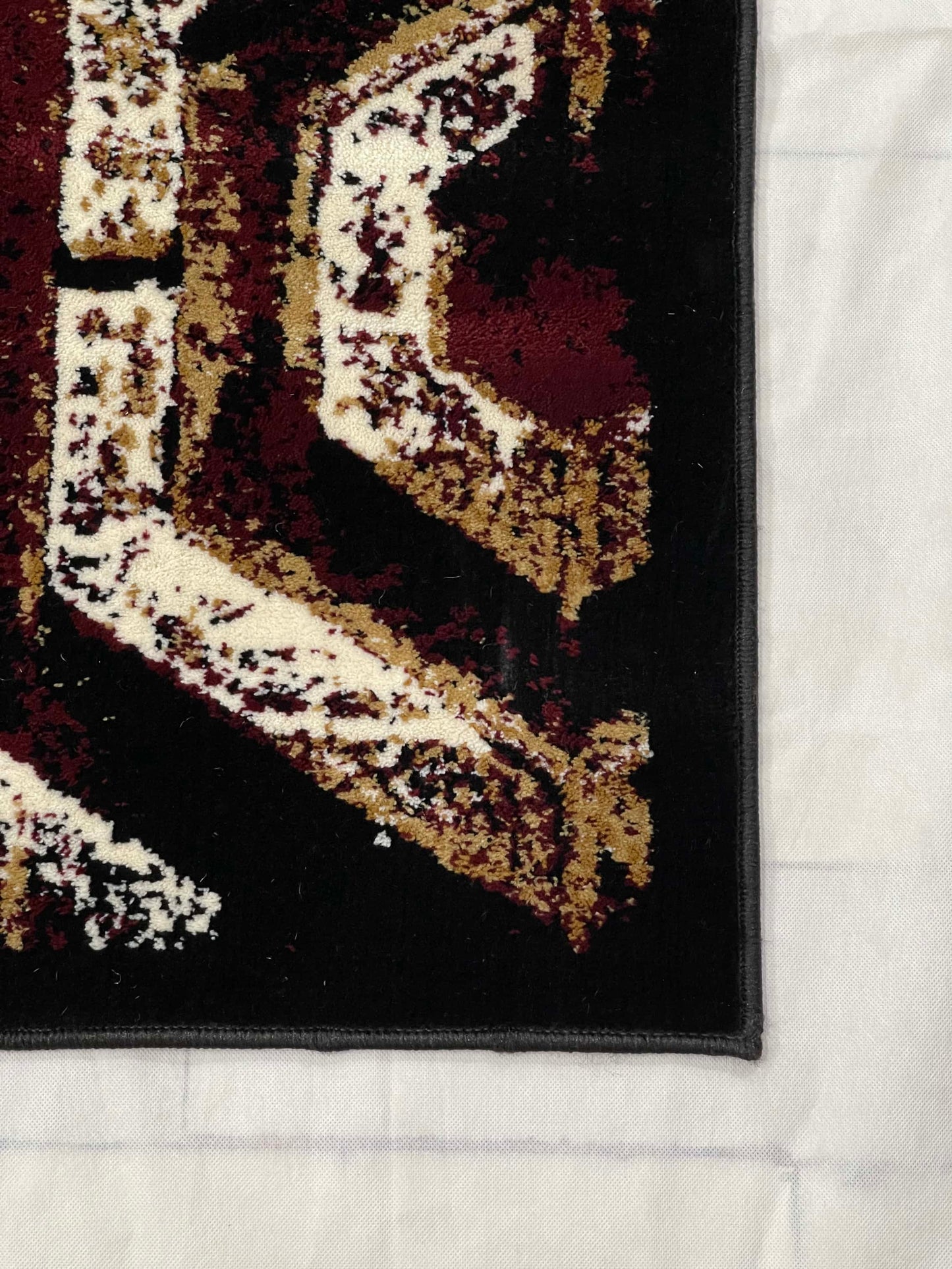 Modern polypropylene Rug,back woven(Article-4687-Black Multi)