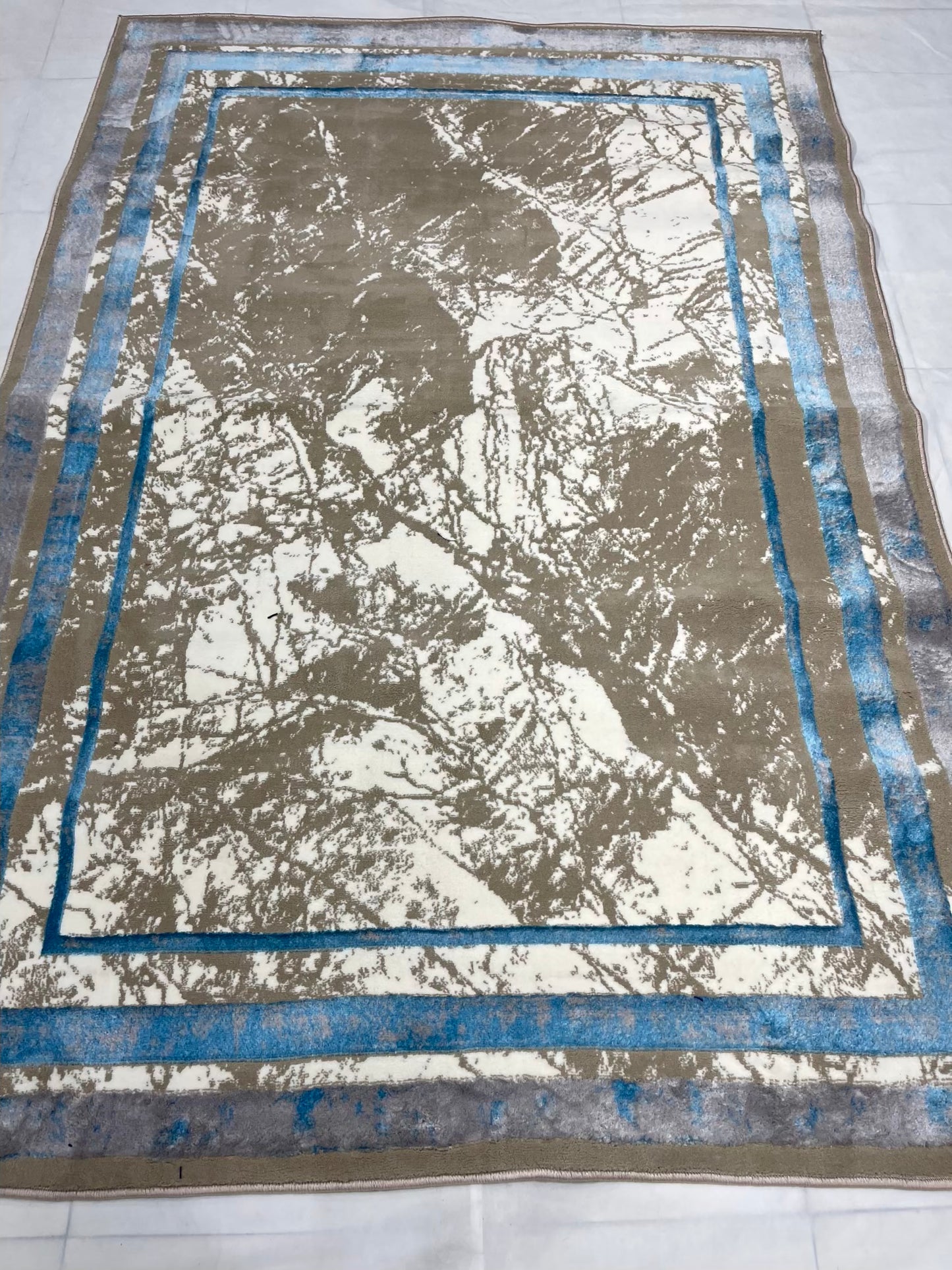 Pakistani Silk Woven Rug.(Article-1456-Light Beige) Size : 5ft width x 7.3ft length (150cm x 220cm)