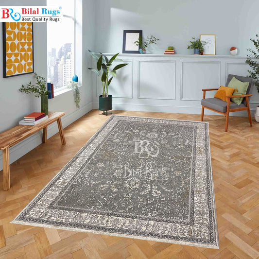 Irani Vintage Woven Rug.
 Article -2049-Grey
Size: 4 ft width x 6 ft length ( 120cm x 180 cm)