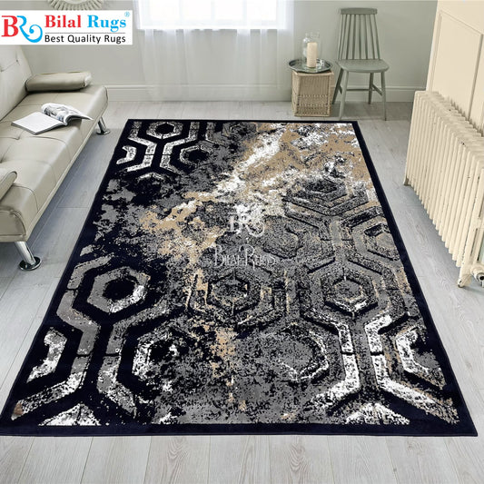 Modern polypropylene Rug,back woven(Article-1560-Blue)
