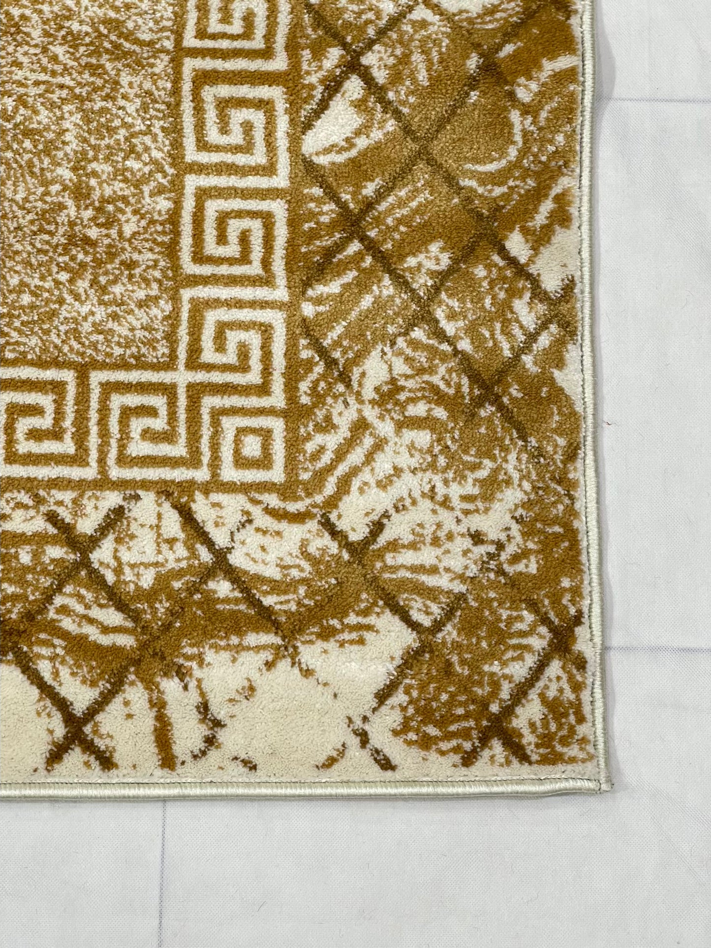 Modern polypropylene Rug,back woven(Article-1245-Off white) Size : 5 ft width x 7.3 ft length ( 150 cm x 220 cm)