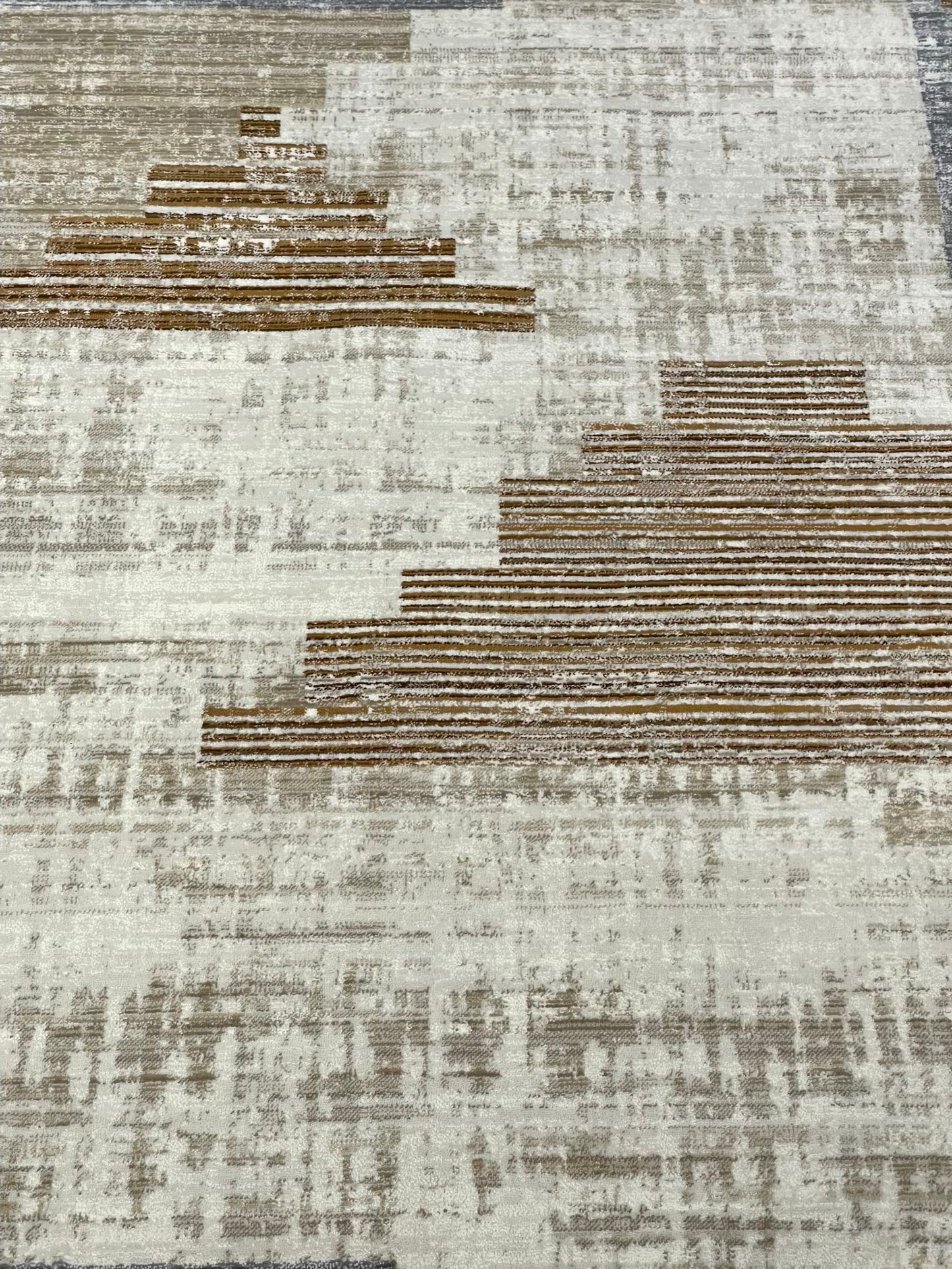 Turkish Polypropylene Silk.(Article-1680-Off white , Grey ,Brown) Size : 5ft width x 7.3ft length (160 cm x 225cm)