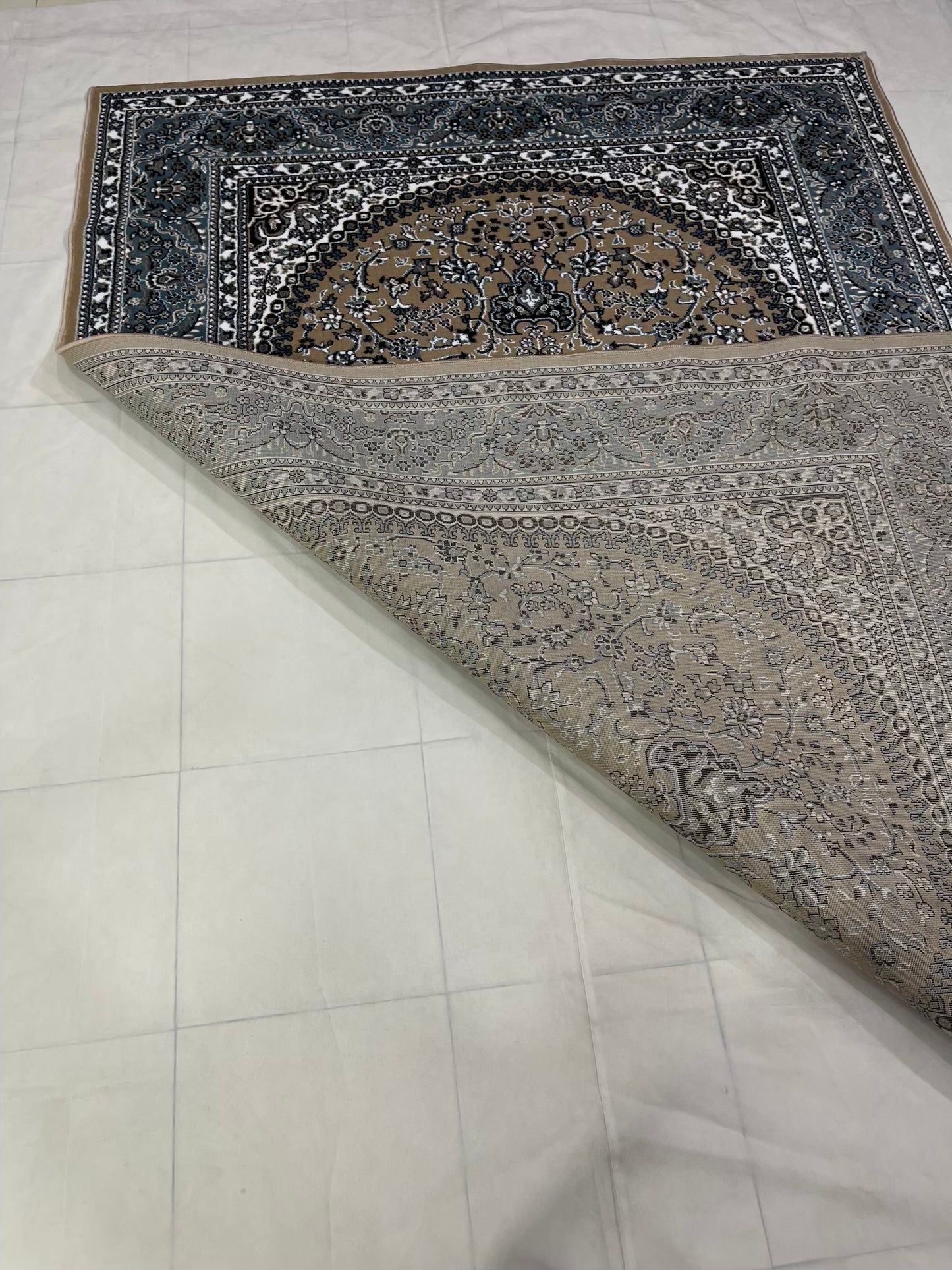 Persian polypropylene Rug,back woven(Article-22-mink , blue)
Size : 6.6 ft width x 9.6 ft length (200cm x 290cm)