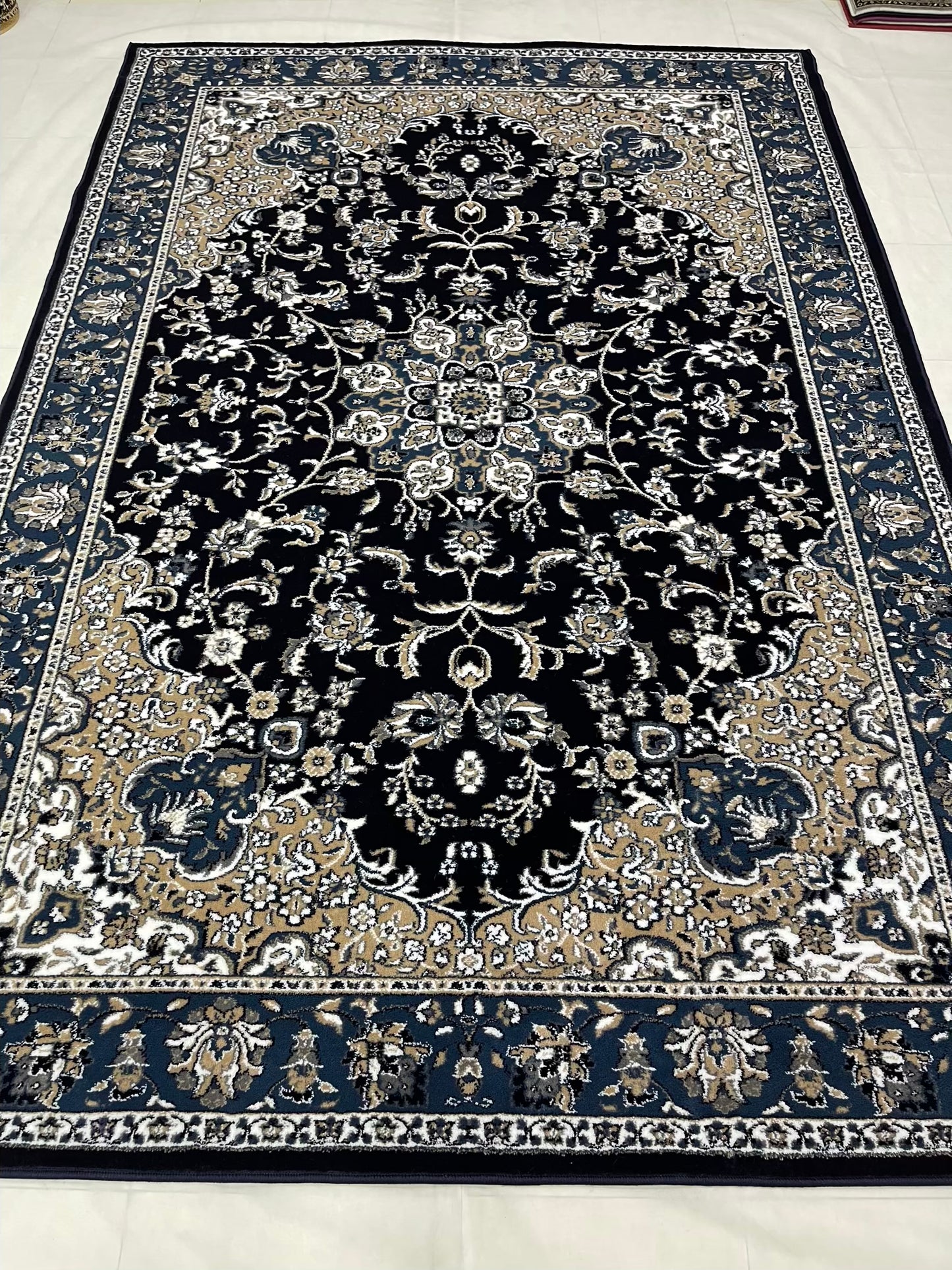 Persian polypropylene Rug,back woven(Article-51-Blue)