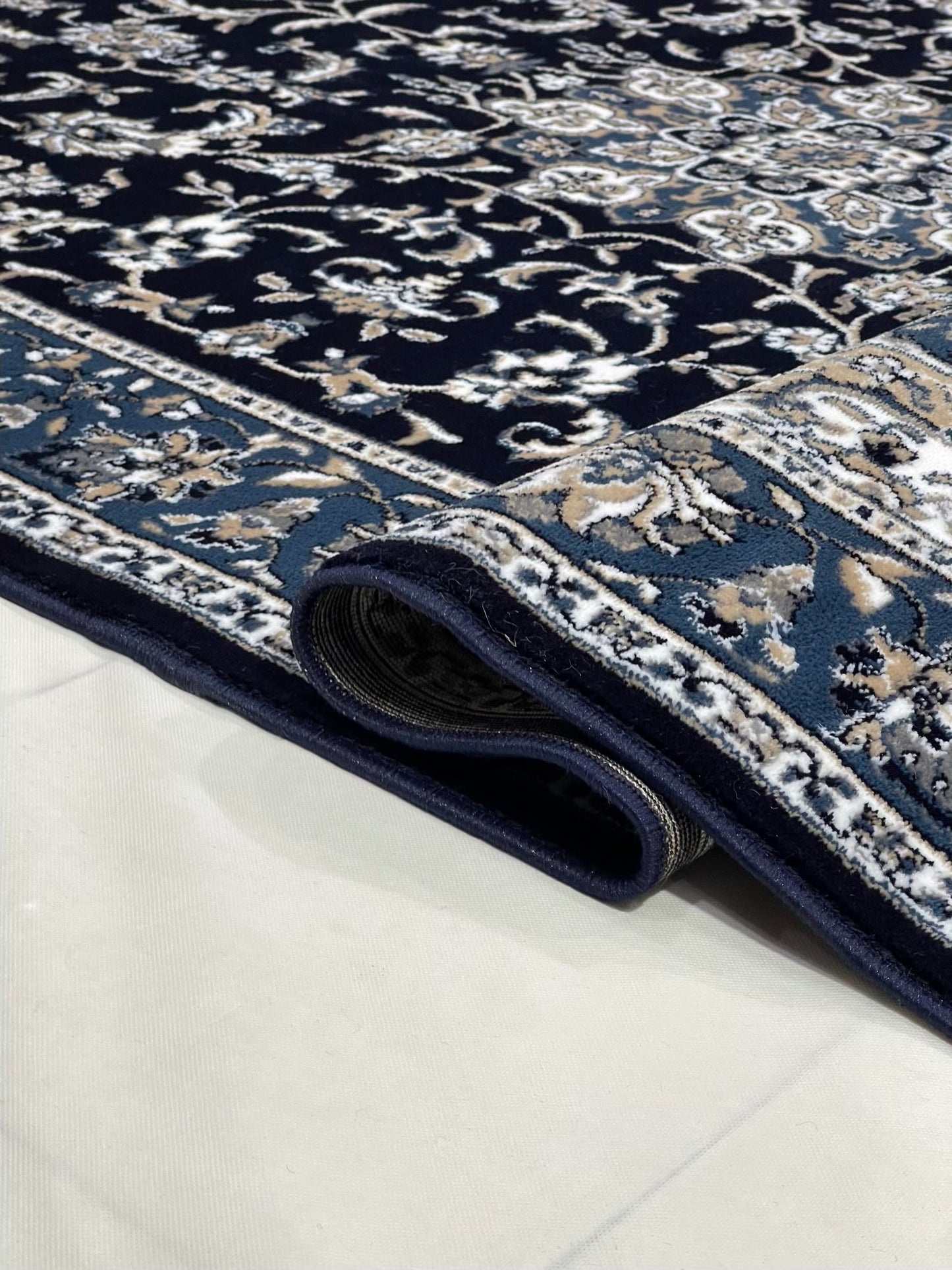Persian polypropylene Rug,back woven(Article-51-Blue)