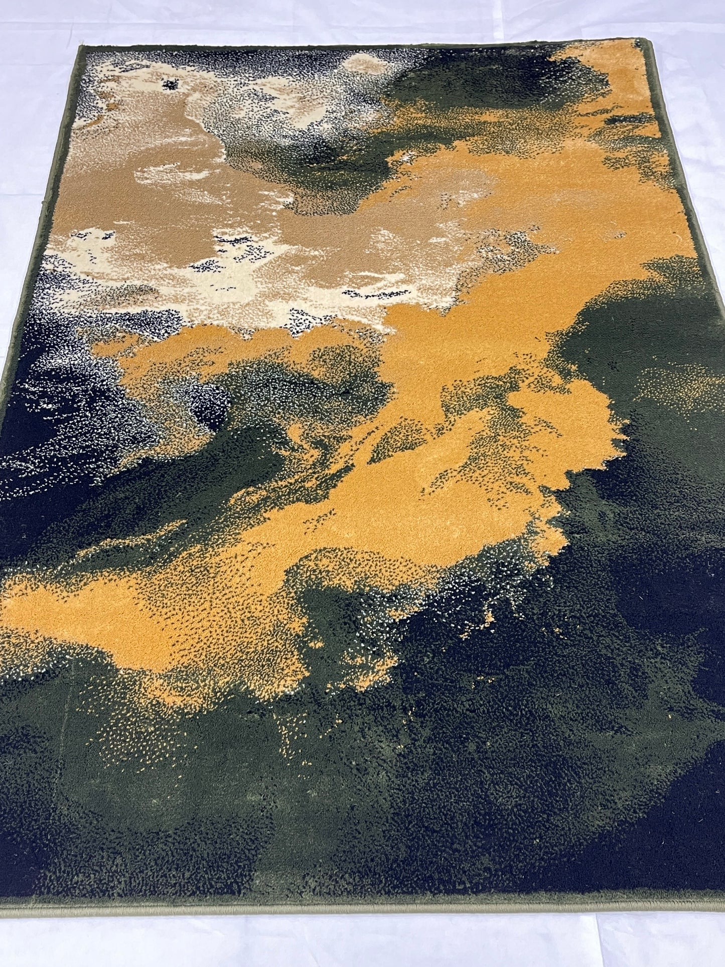 Modern Polypropylene Rug,back woven(Article-612-Green)