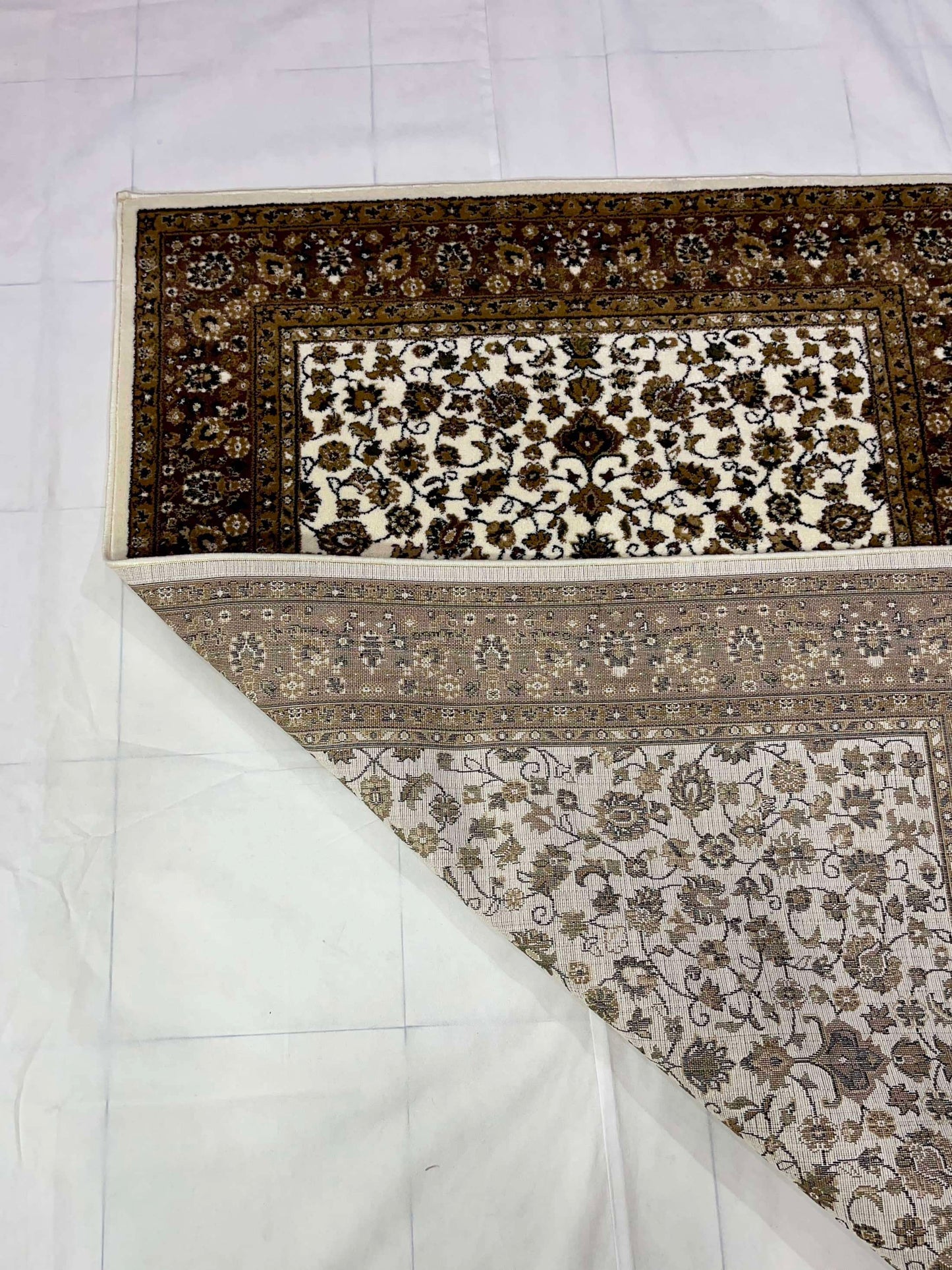 All over Persian polypropylene Rug,back woven(Article-140-off white)