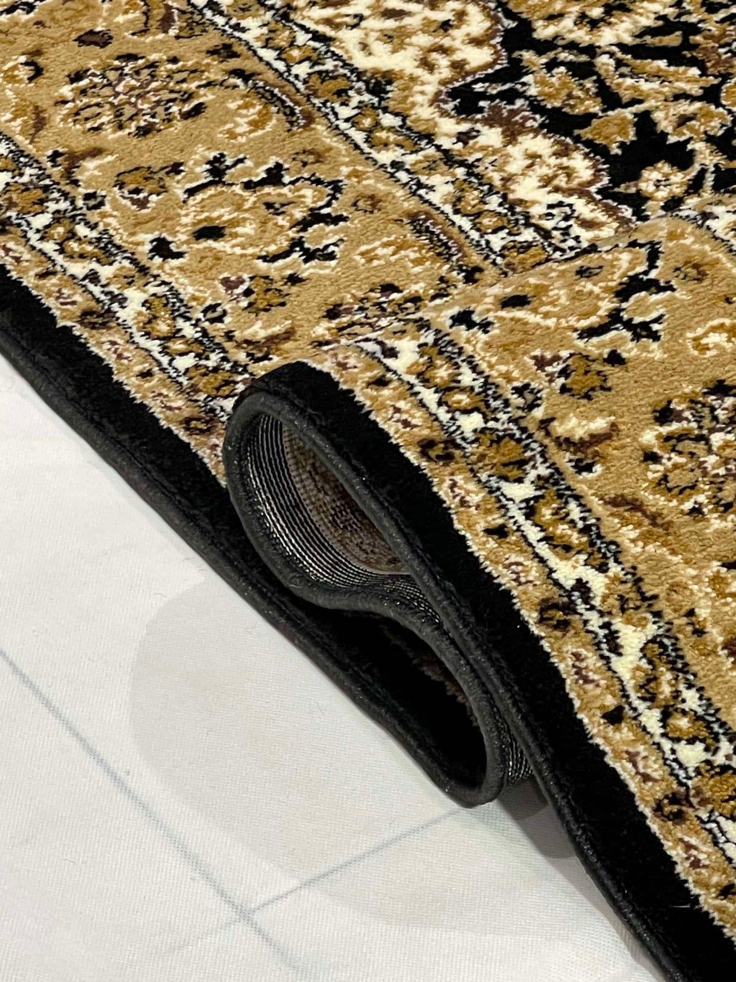 Persian polypropylene Rug,back woven(Article-01-Black)