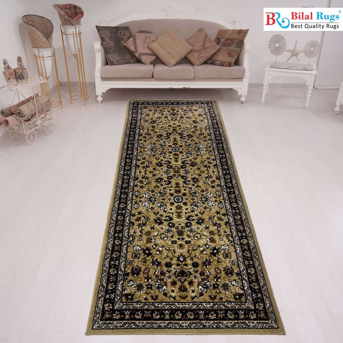 Allover Polypropylene Woven Rug.
Size : 2.6 ft width x 6.3 ft length
(80 cm x 200cm)
