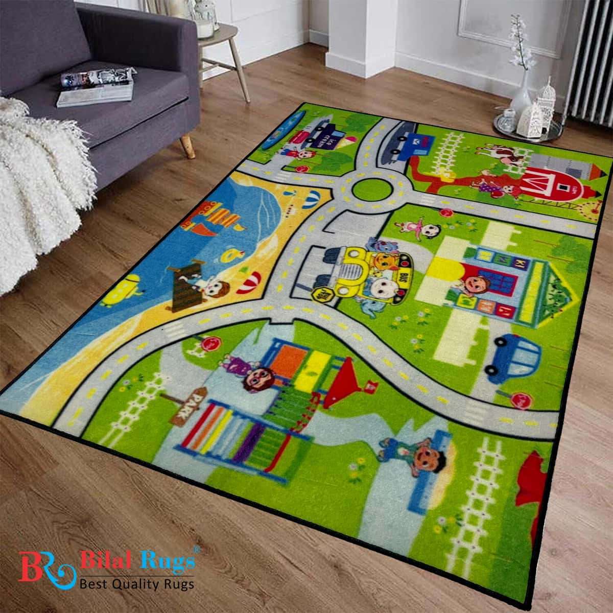 TPR Non Woven Rugs For Kids Room
Article-46-green