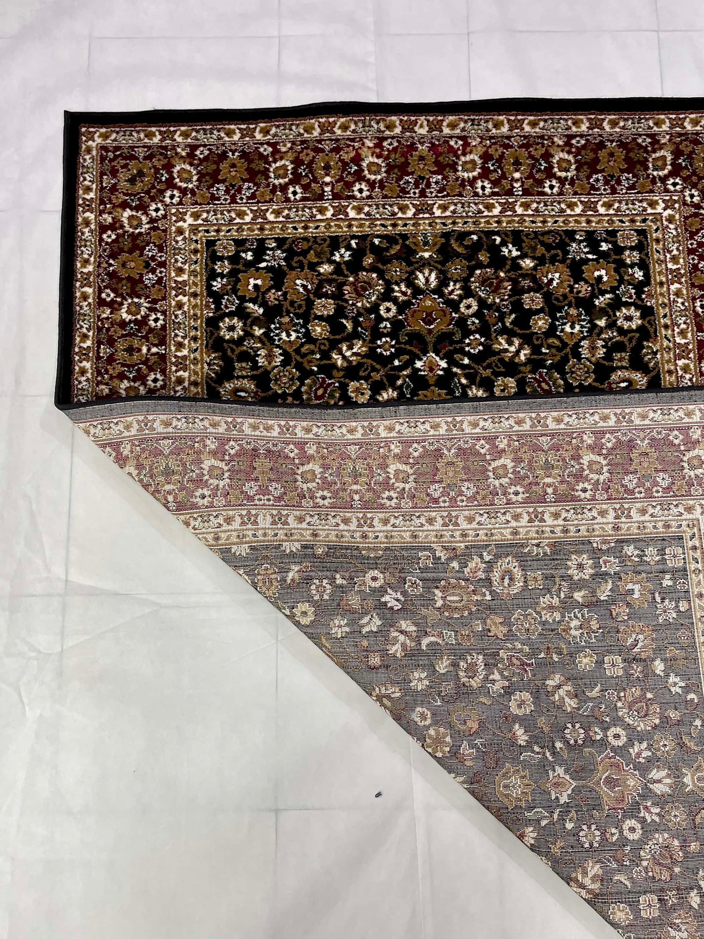 Allover polypropylene Rug,back woven(Article-140-Black)