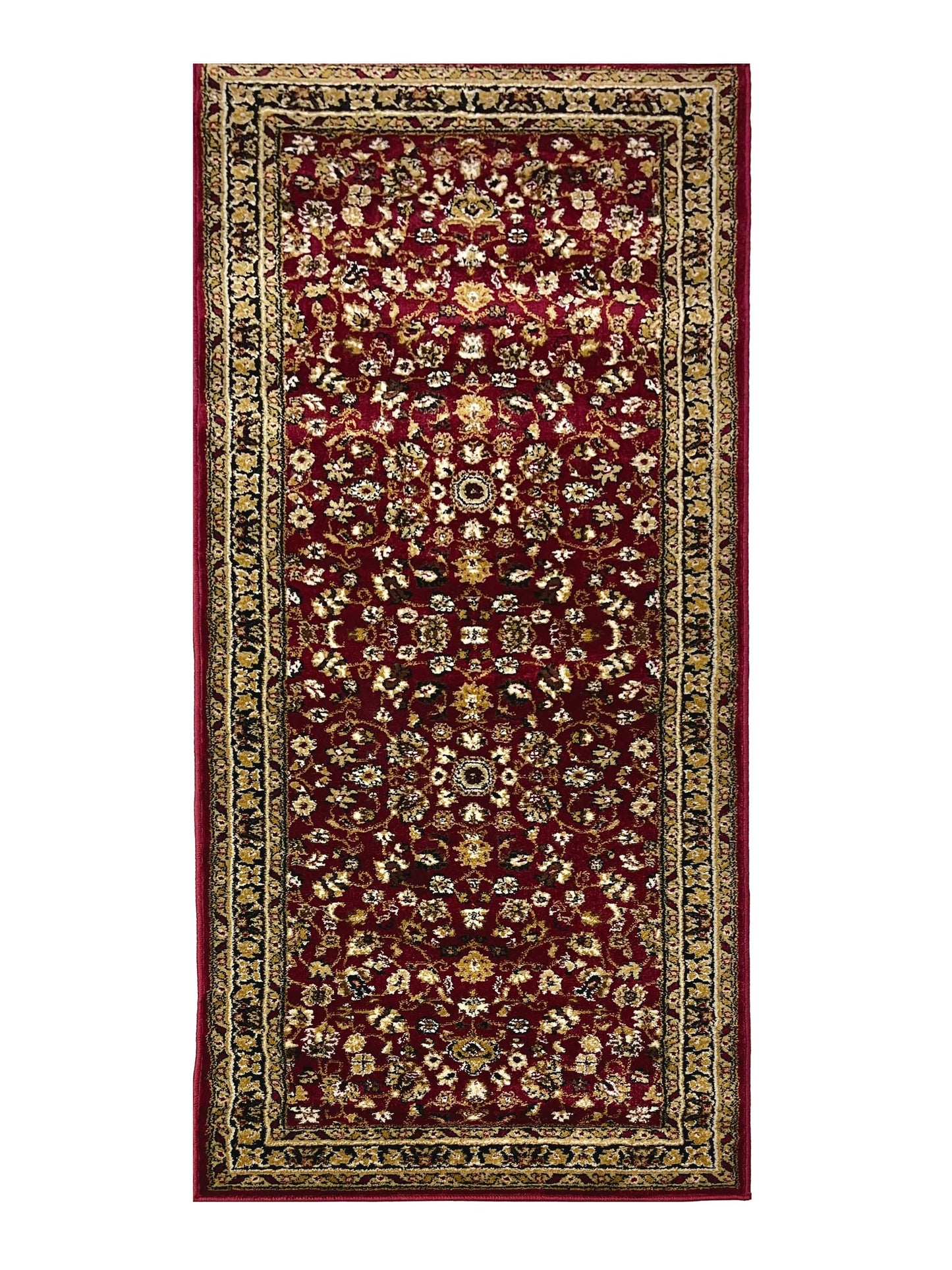 Red Persian Polypropylene Woven Runner.
Size : 2.6 ft width x 6.3 ft length
(80 cm x 200cm)