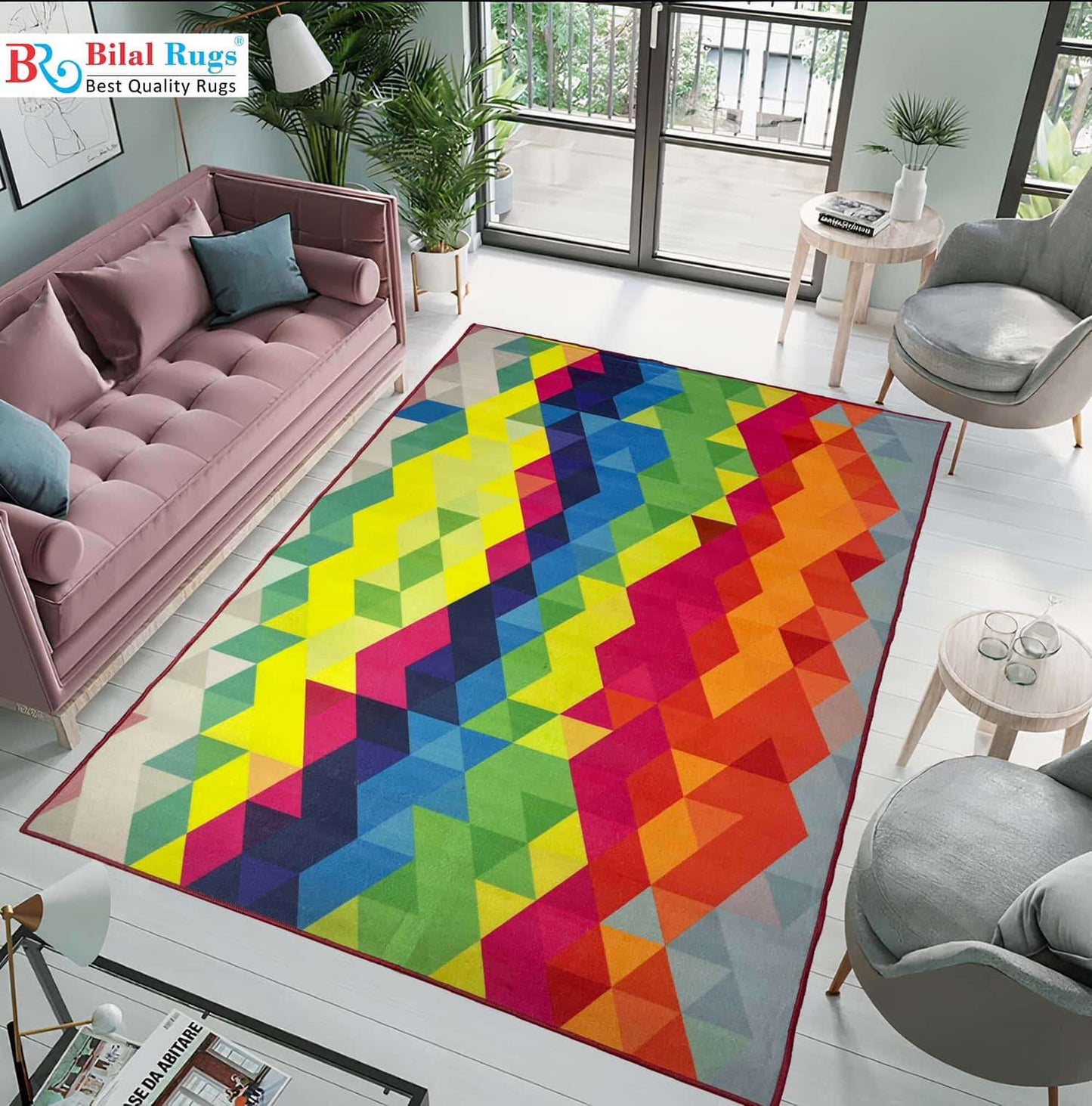 Modern Non-Woven TPR Anti Slip Rug.
Size : 5ft width x 7.8ft length (150cm x 230cm)
Article-2701-Off-white , Blue