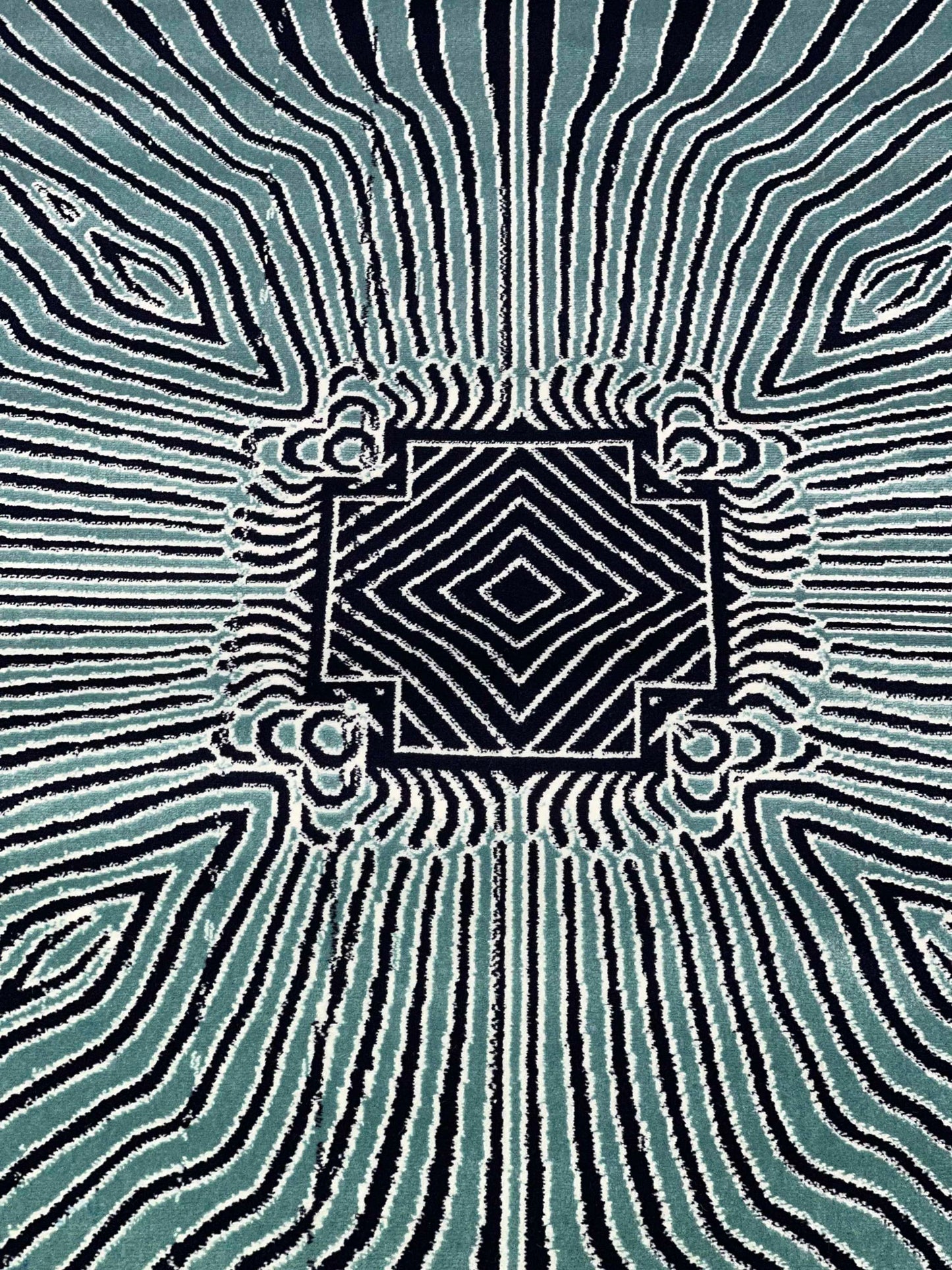 Modern polypropylene Rug,back woven(Article-1098-Feroze)
Size : 5ft width  x 7.3ft length (150cm x 220cm)