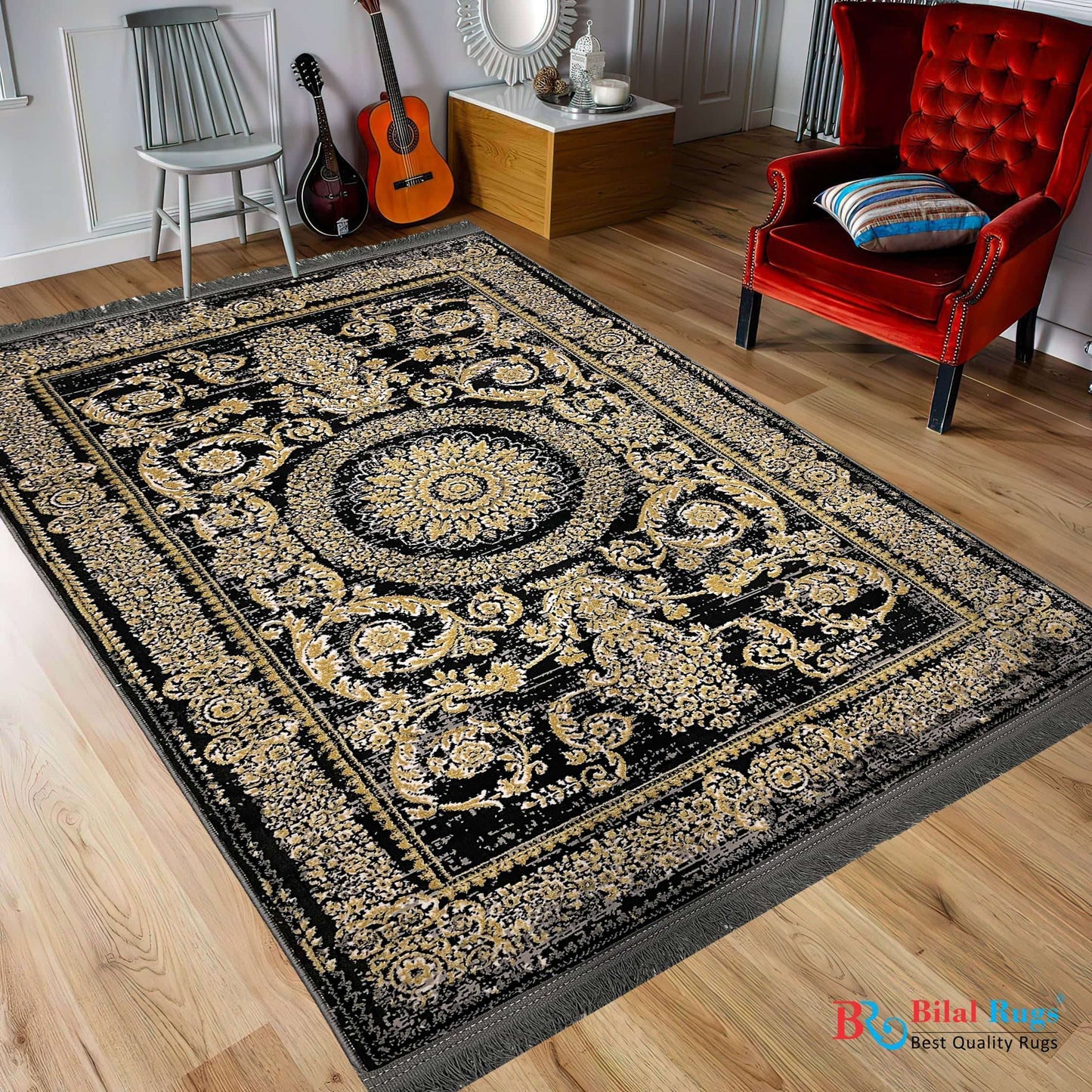 Irani silk Woven Rug.
Size : 3 ft width x 5 ft length ( 100cm x 150cm)