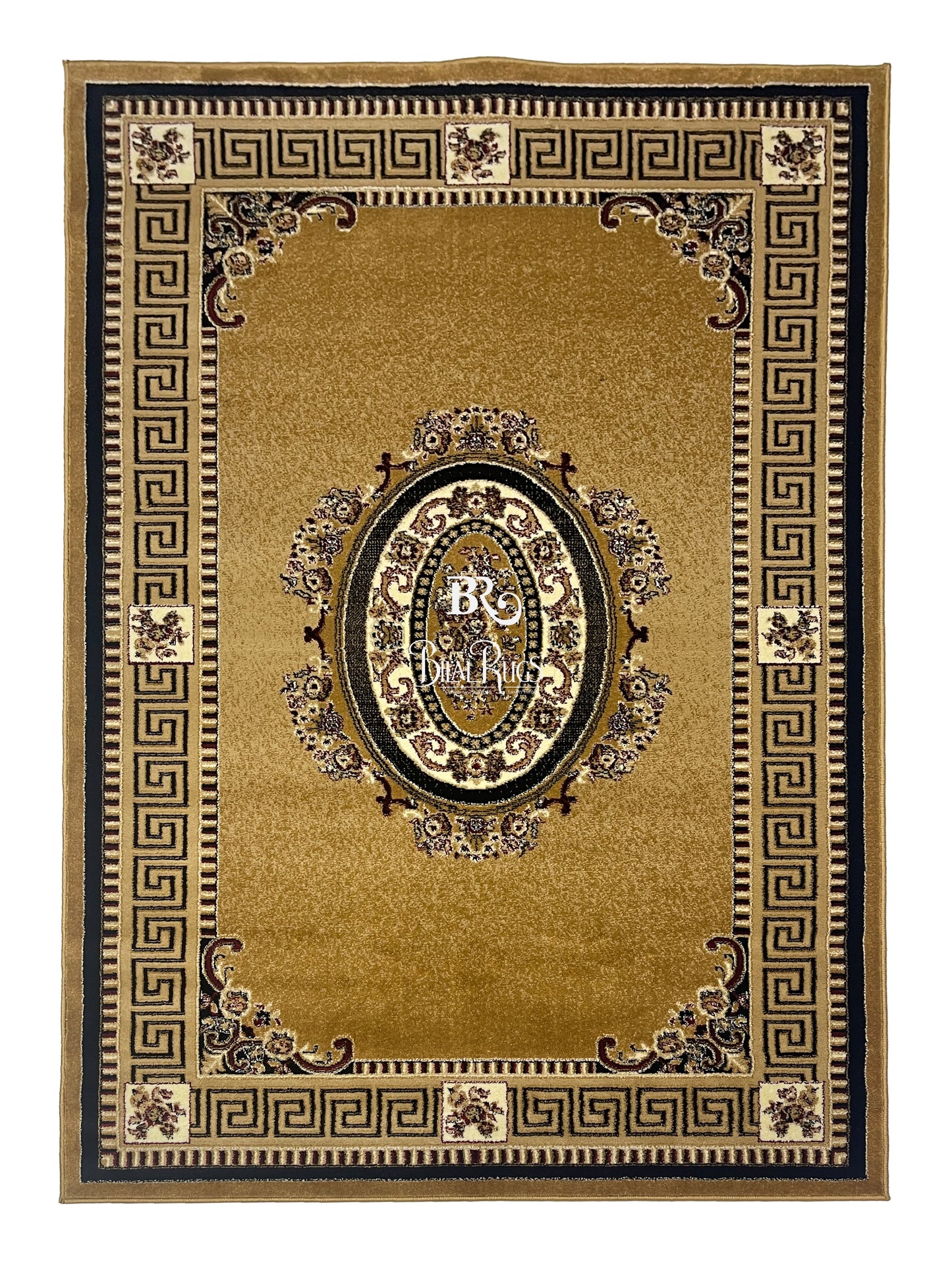Versace Polypropylene Rug,back woven(Article-75-Beige)