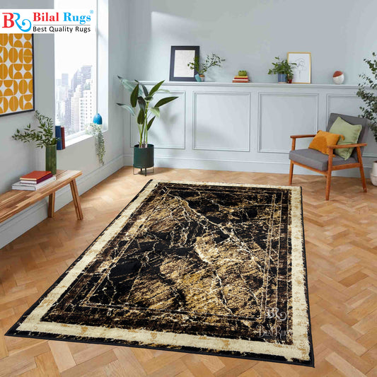 Modern polypropylene Rug,back woven(Article-663-Black)