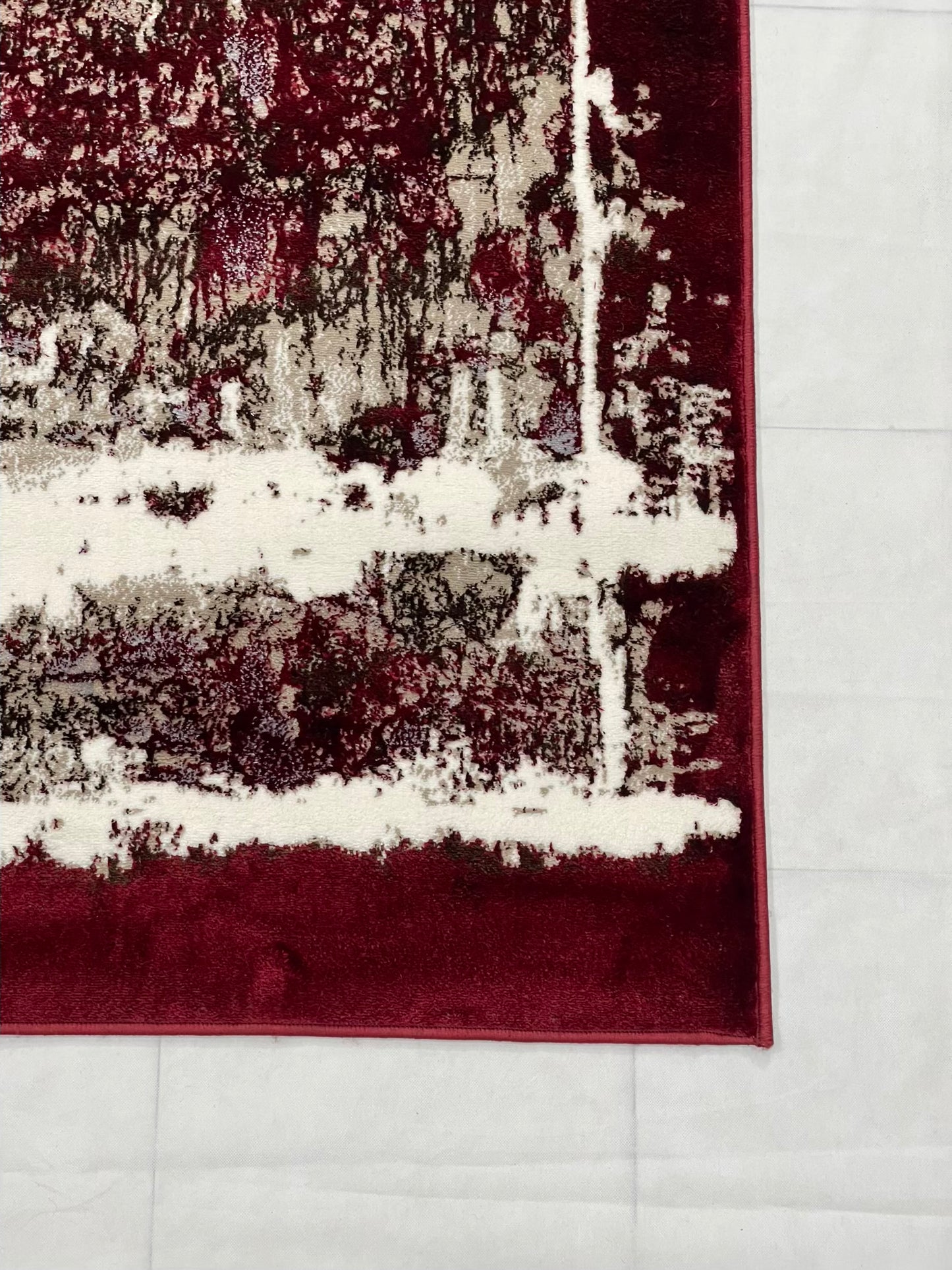 Pakistani Silk Woven Rug.(Article-1464-Red) Size : 5ft width  x 7.3ft length (150cm x 220cm)