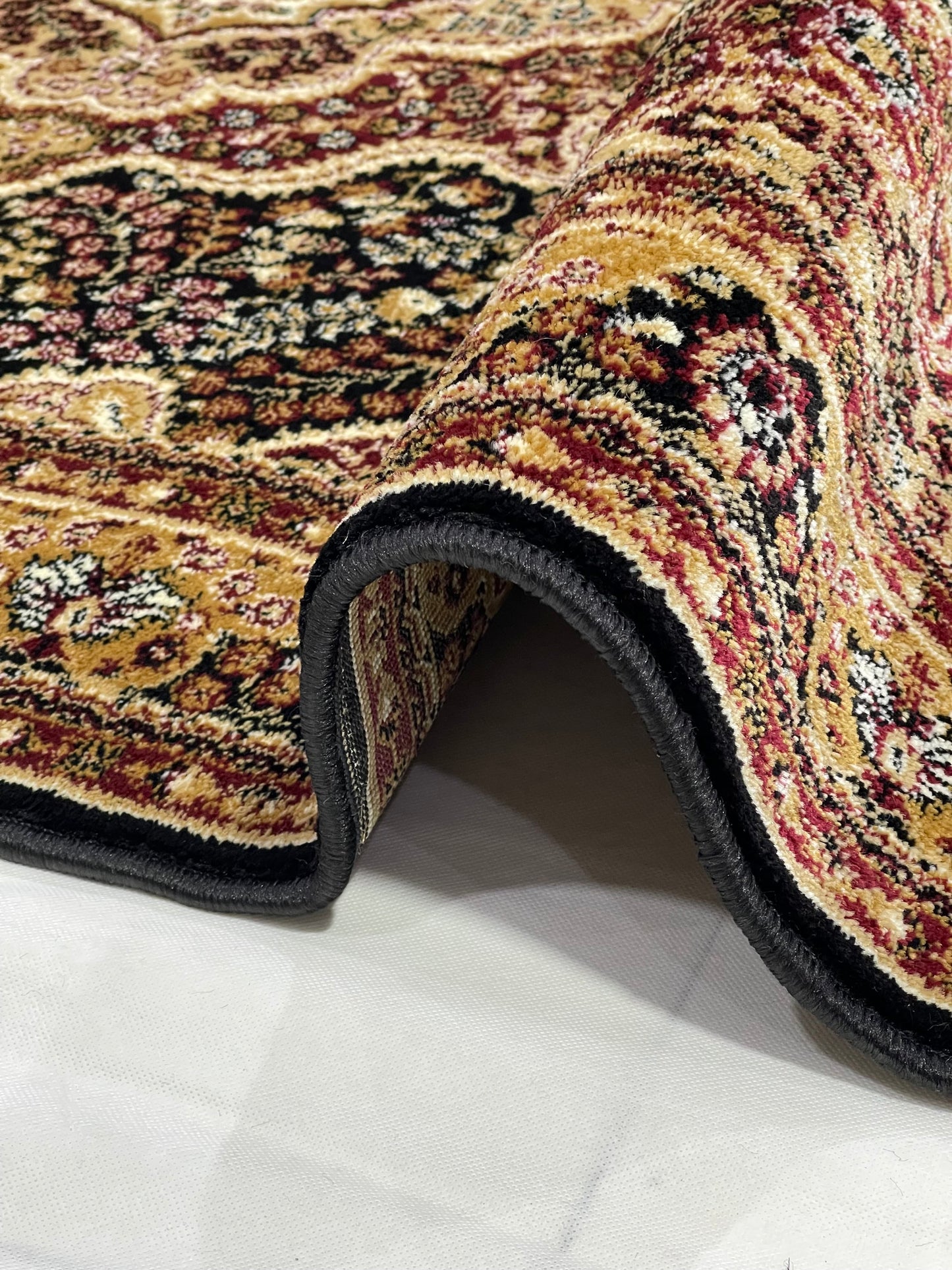 Persian Polypropylene Rug,Woven Back (Article-25-Black,Red)