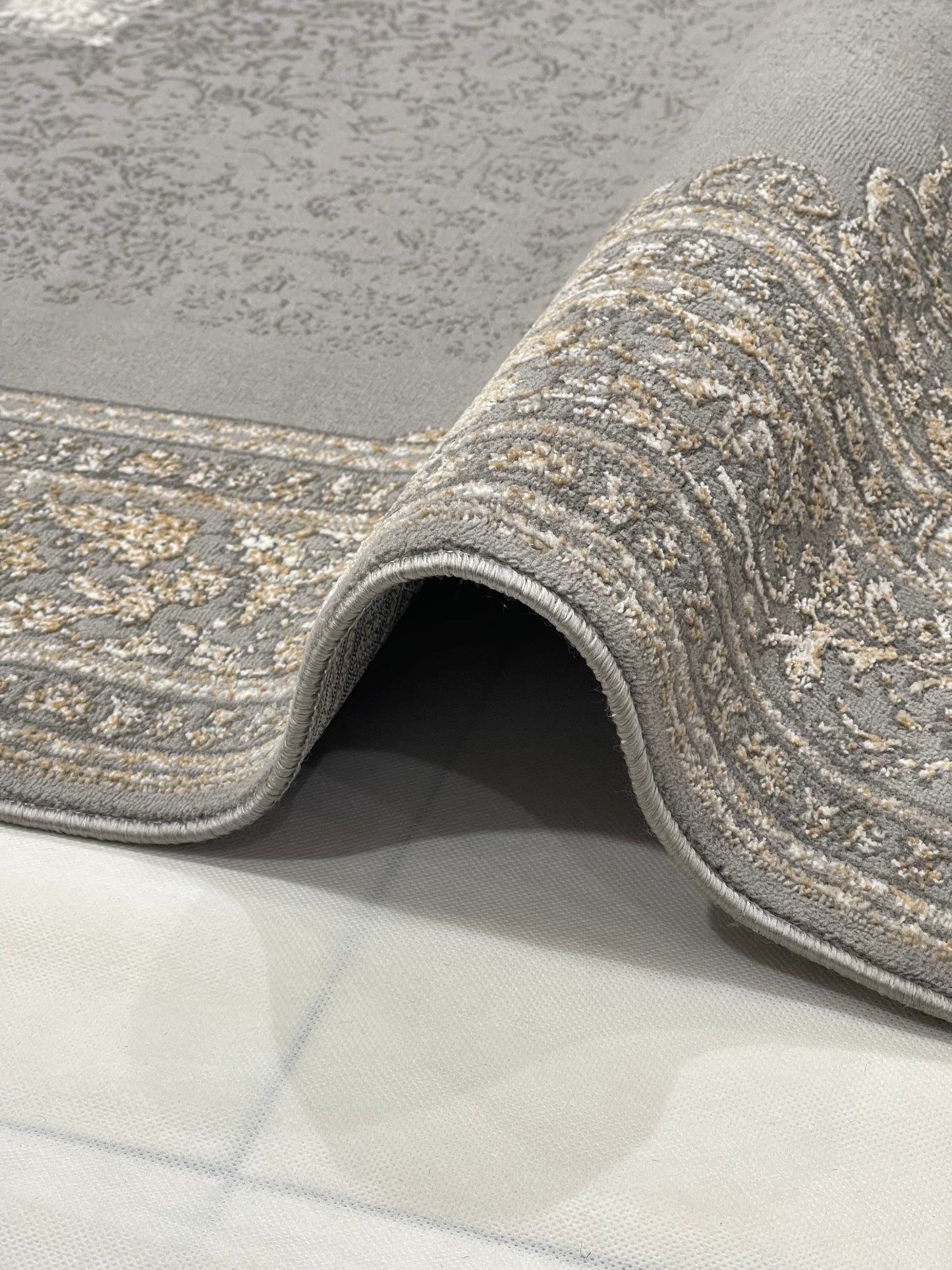 Irani Vintage Woven Rug.  Article -2077-Grey Size: 5 ft width x 7.3 ft length (150cm x 220cm)