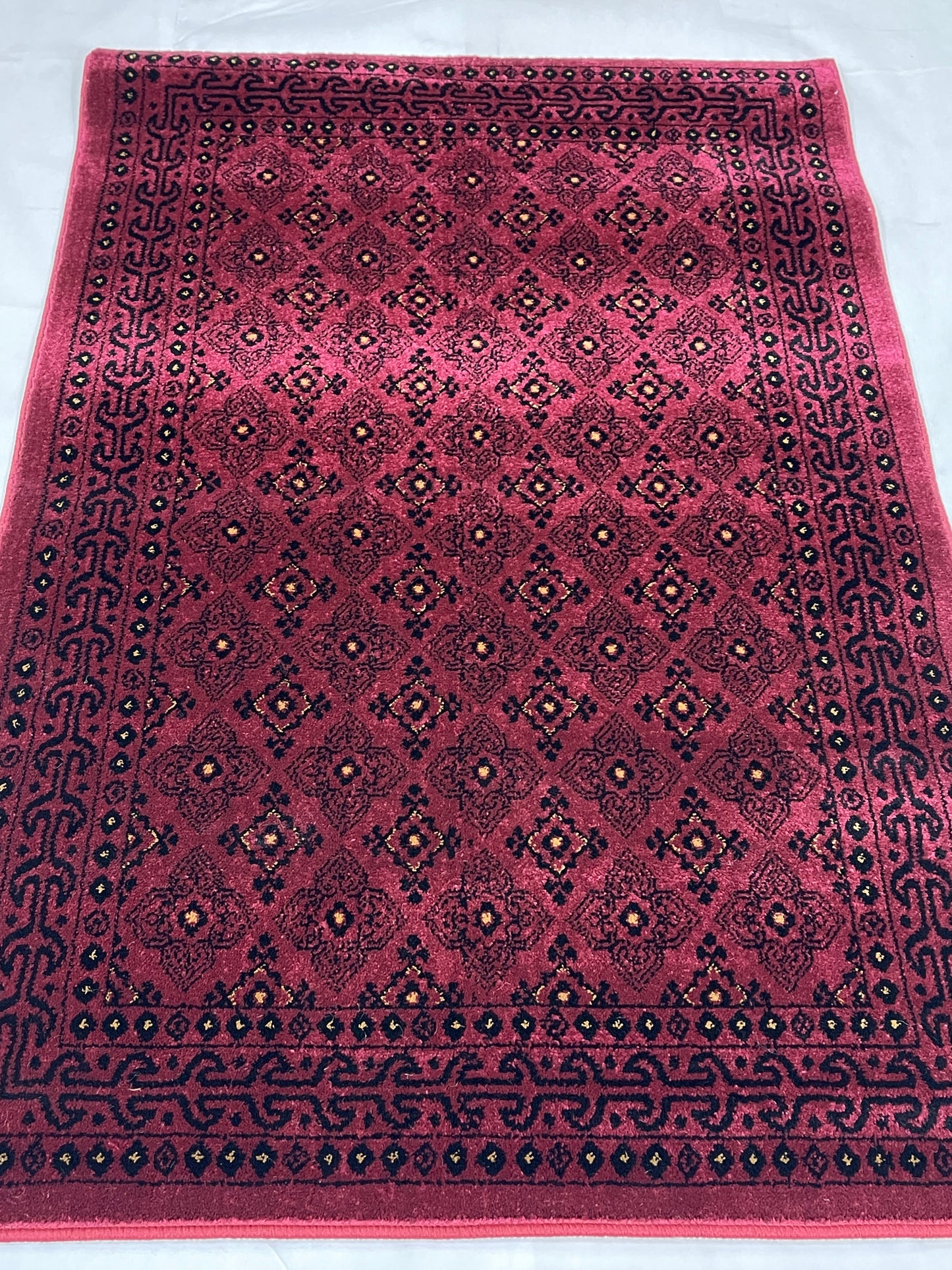 Persian Polypropylene Rug,Woven Back (Article-120-Red) Size : 3 ft width x 5 ft length (100cm x 150 cm)