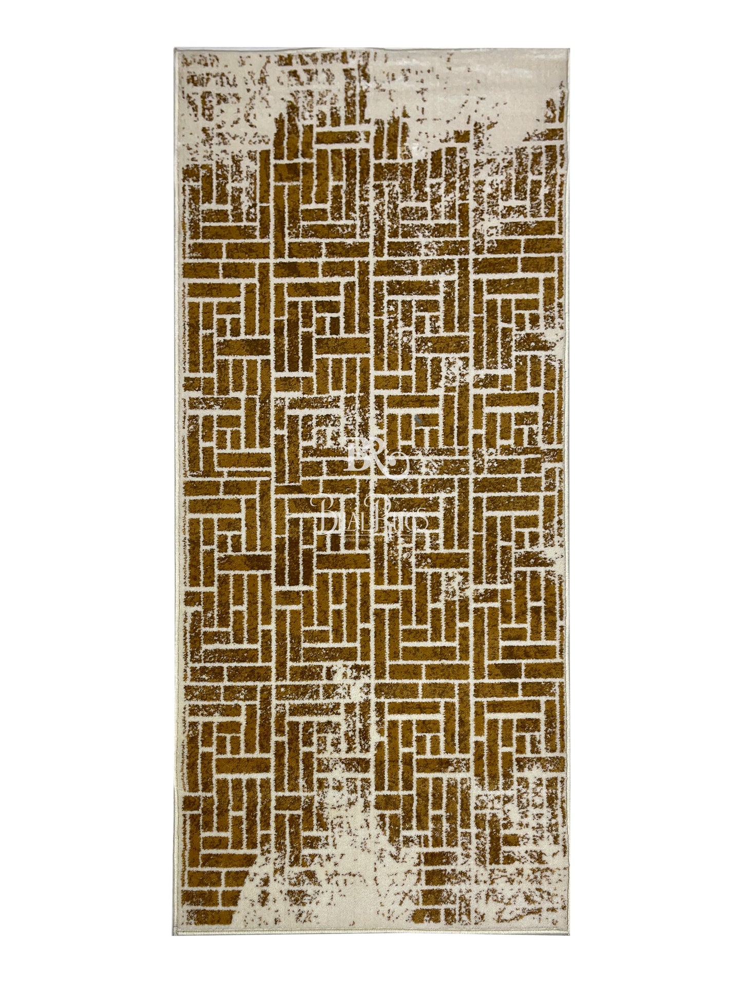 Off white Modern Polypropylene Woven Rug.  Size : 2.6 ft width x 6.6 ft length  (80 cm x 200cm)