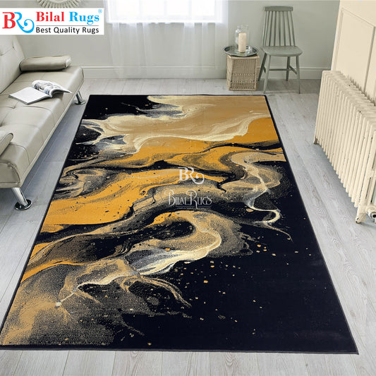 Modern Polypropylene Rug,back woven(Article-168-Black)
Size : 6.6 ft width x 9.6 ft length (200cm x 290cm)