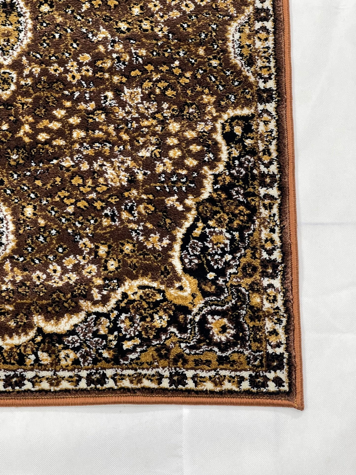 Brown Persian Polypropylene Woven Rug.  Size : 2.6 ft width x 6.6 ft length  (80 cm x 200cm)