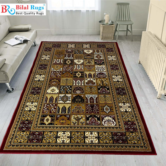 Persian Polypropylene Rug,back woven(Article-55-Red)
Size : 5ft width  x 7.3ft length (150cm x 220cm)