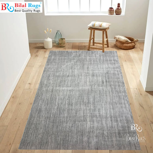 Modern Turkish Silk , Woven Back (Article-1305-Off white,Grey) Size : 5 ft width x 7.3 ft length