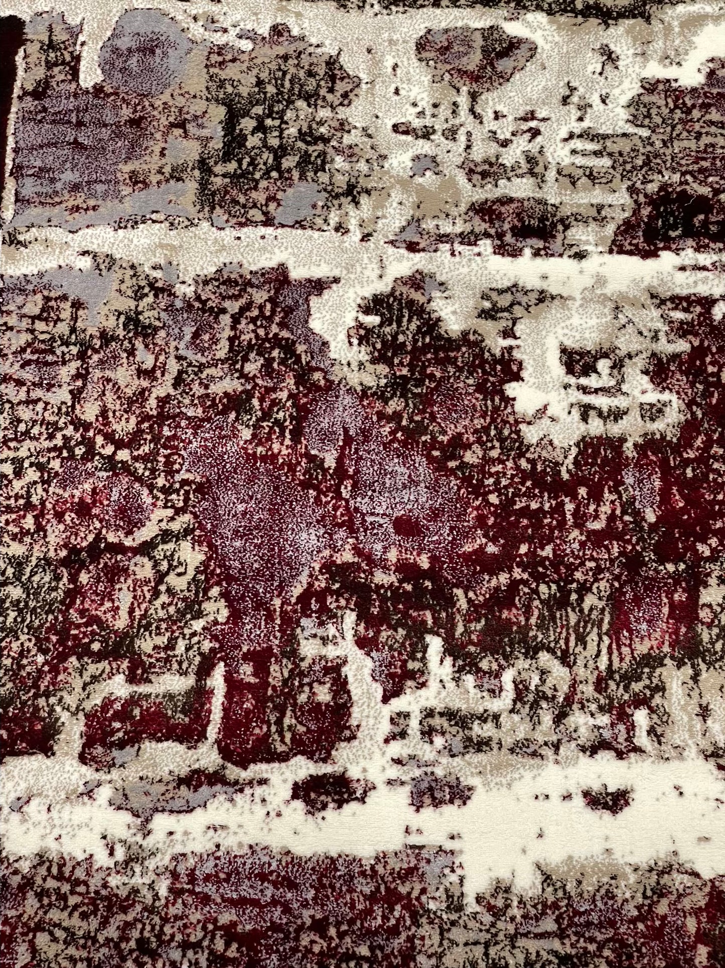 Pakistani Silk Woven Rug.(Article-1464-Red) Size : 5ft width  x 7.3ft length (150cm x 220cm)