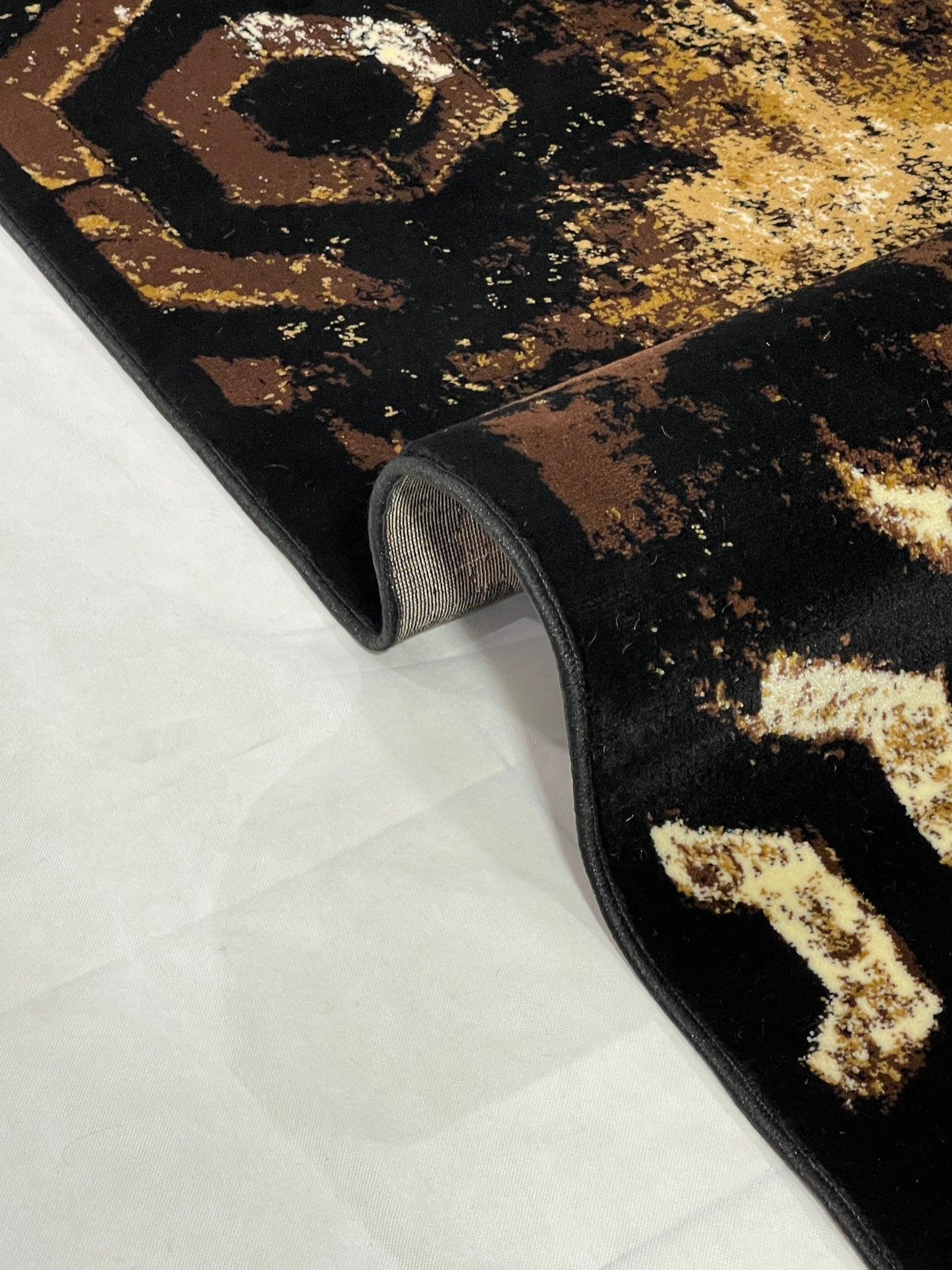 Modern polypropylene Rug,back woven(Article-663-Black)
