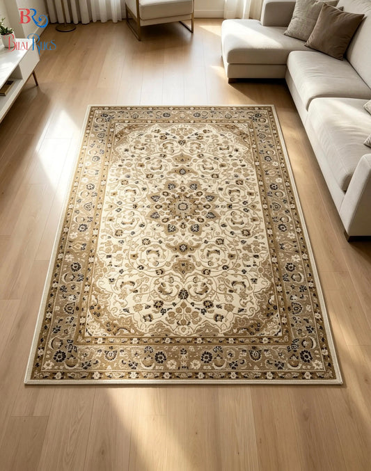 Persian polypropylene Rug,back woven(Article-19-Off white)