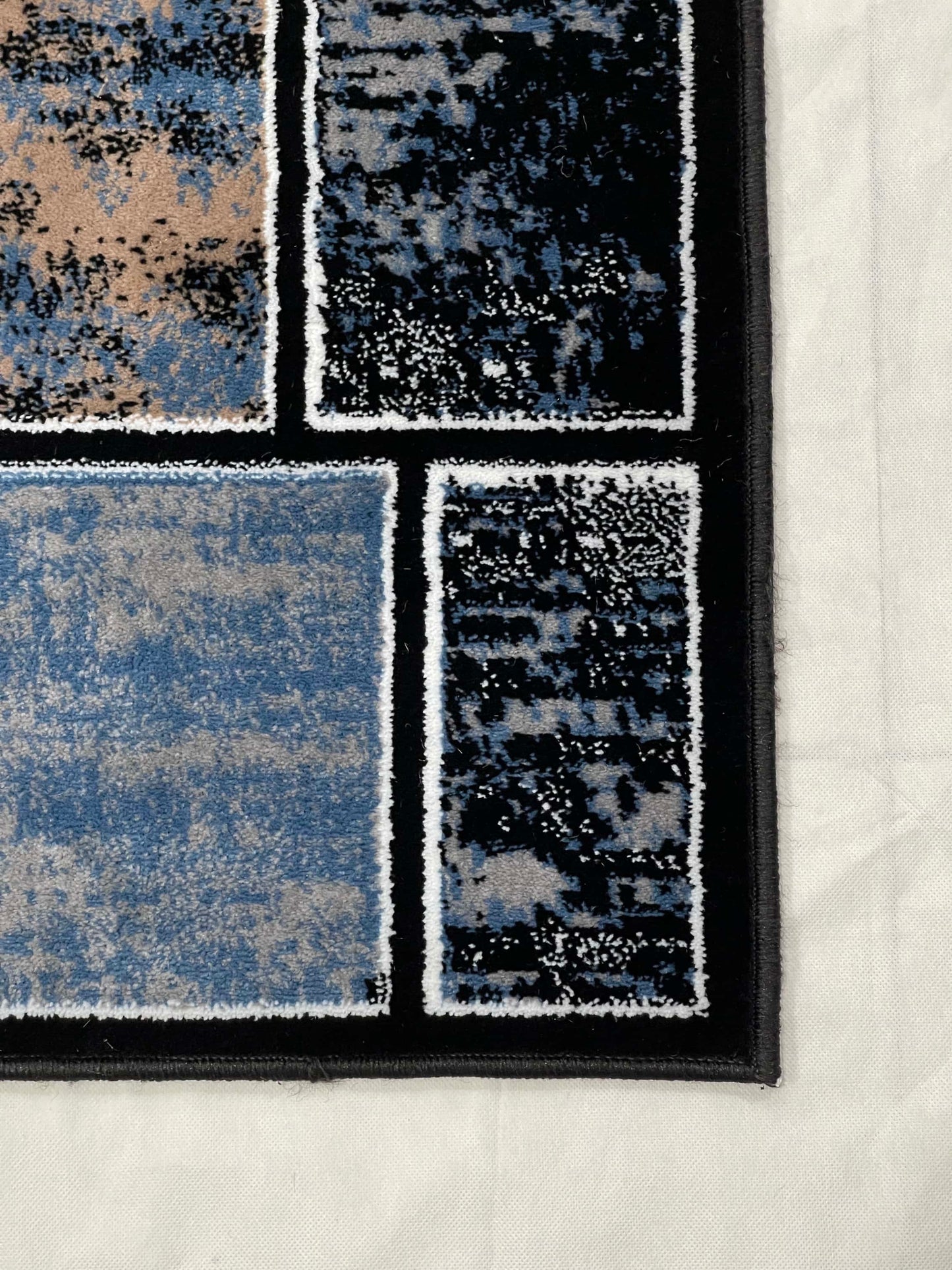 Modern polypropylene Rug,back woven(Article-3556-Black,White,Blue)