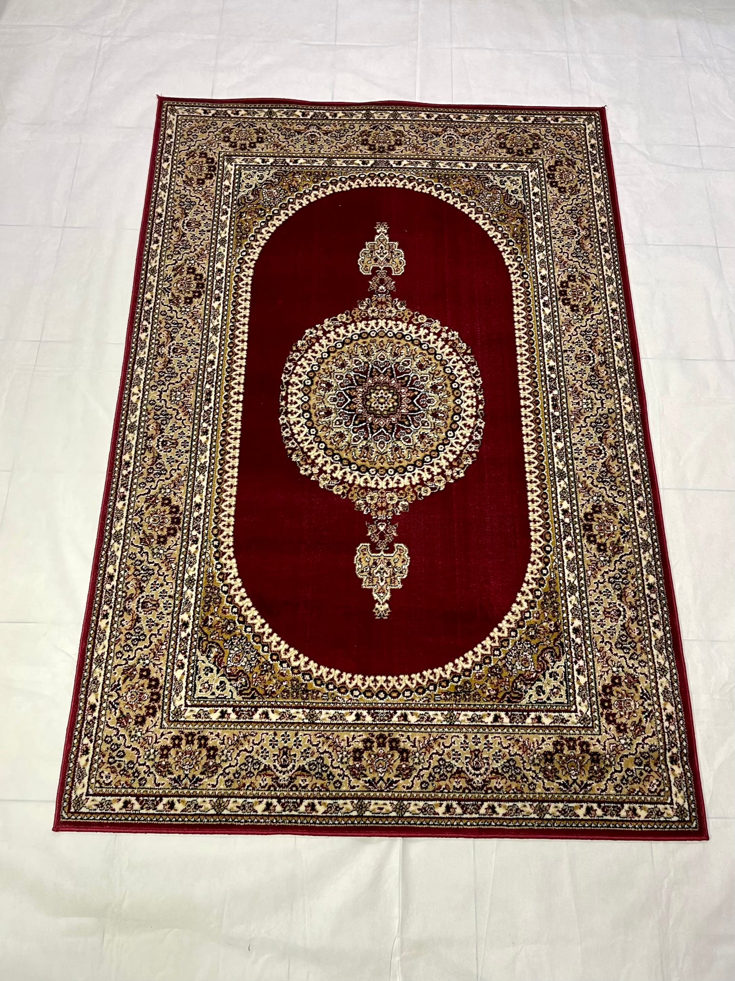 Persian polypropylene Rug,back woven(Article-22-Red)