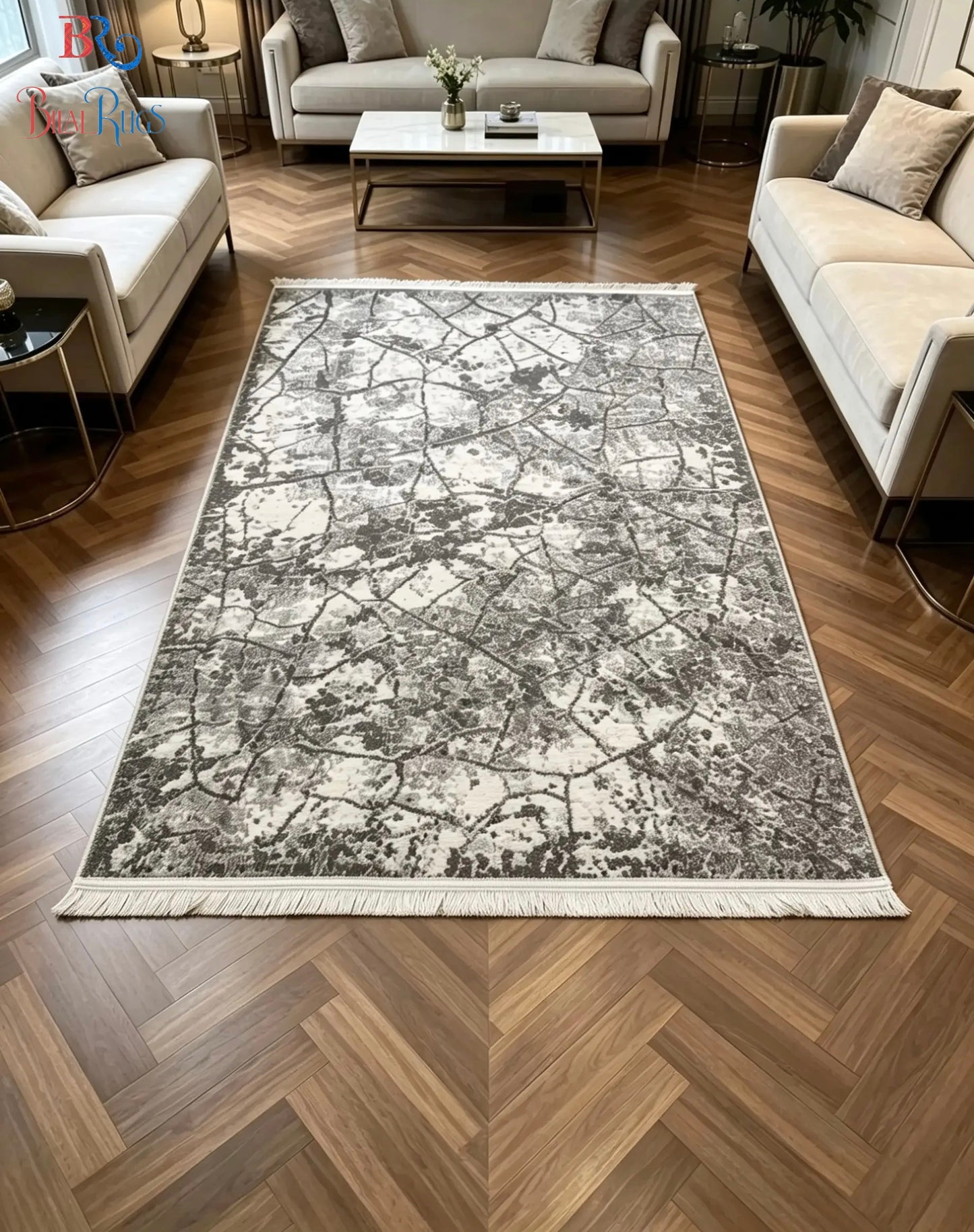 Irani viscose Rug , Woven Back
Article-318-Grey 
Size : 3 ft width x 5 ft length (100 cm x 150cm)