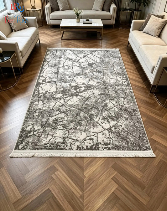 Irani viscose Rug , Woven Back
Article-318-Grey 
Size : 3 ft width x 5 ft length (100 cm x 150cm)