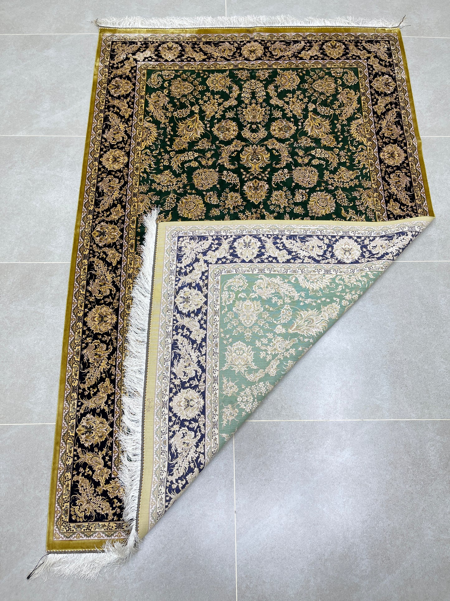 Premium Irani 1600 Reed Machine Made Rug - Yellow & Green with Cotton Back
Size : 5 ft width x 7.3 ft length (150cm x 225cm)