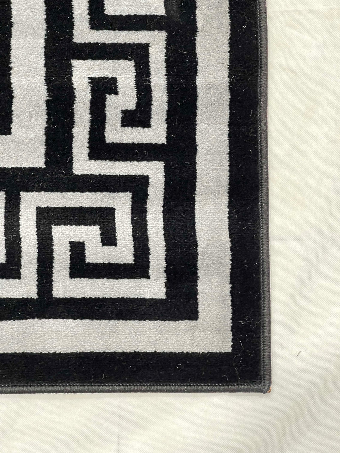 Versace polypropylene Rug,back woven(Article-873-Black,)