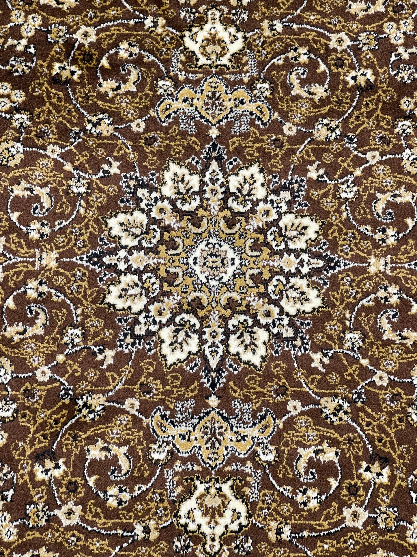 Persian Polypropylene Rug,back woven(Article-19-Brown) Size : 5ft width  x 7.3ft length (150cm x 220cm)
