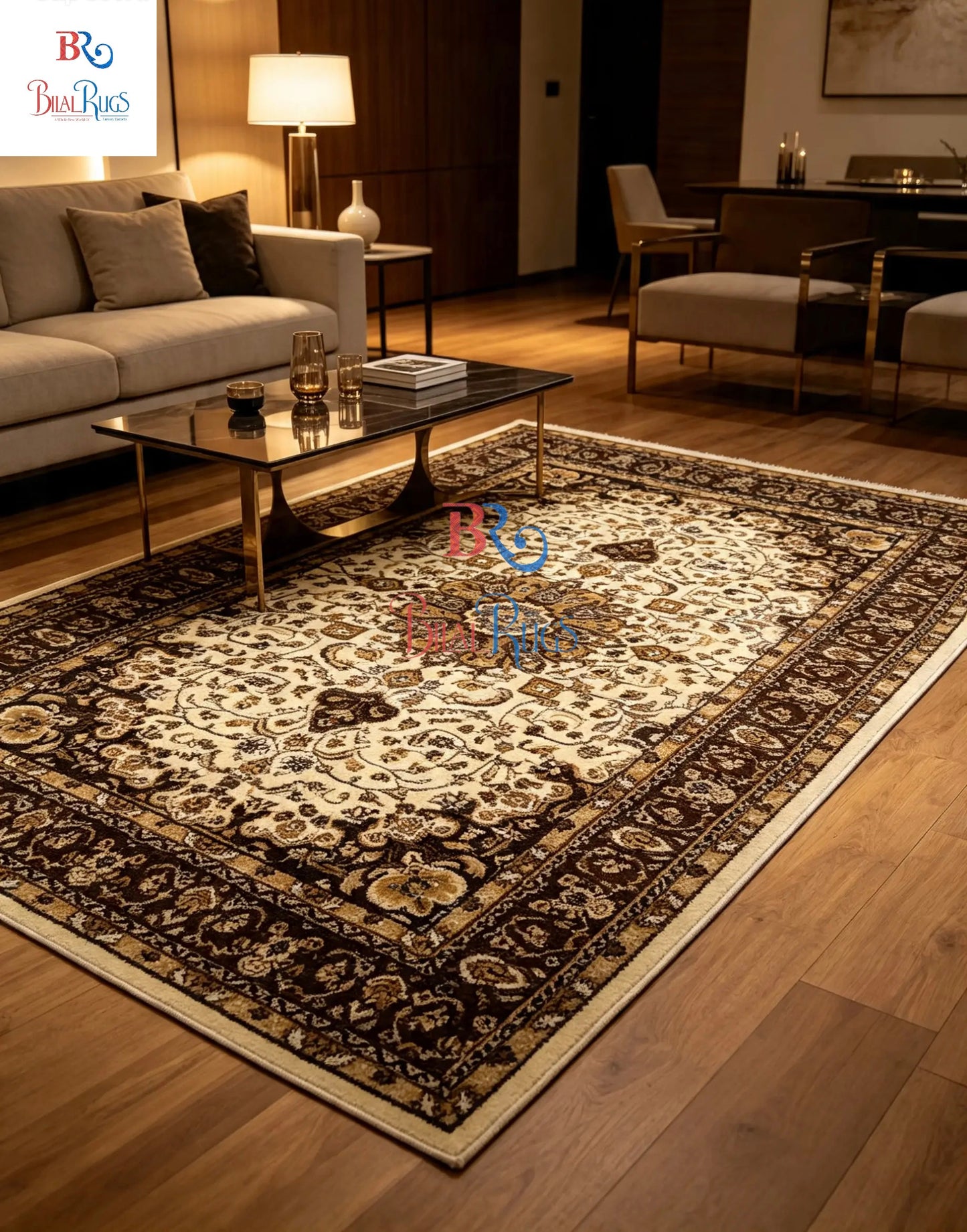 Persian polypropylene Rug,back woven(Article-21-Off White )